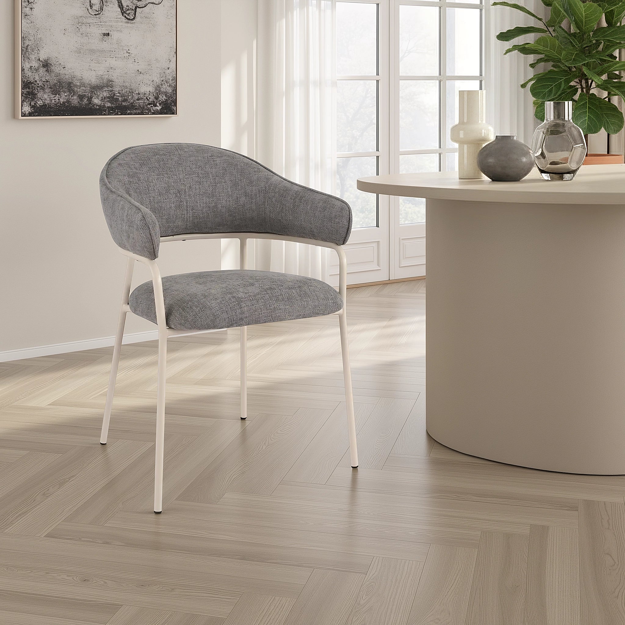 Cadetia - Set 2 sedie grigie moderne per salotto o sala da pranzo