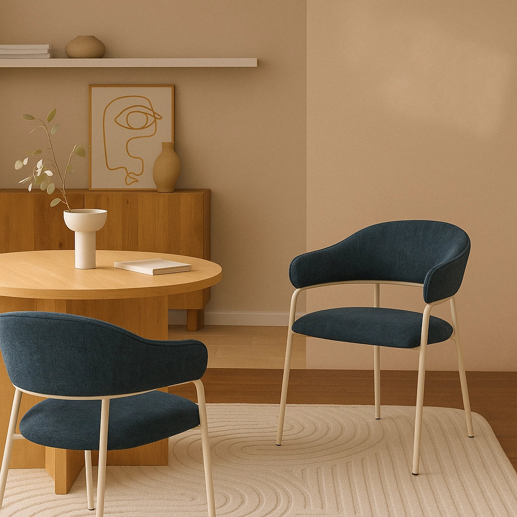 Guanabana - Set 2 sedie design blu petrolio per casa o studio