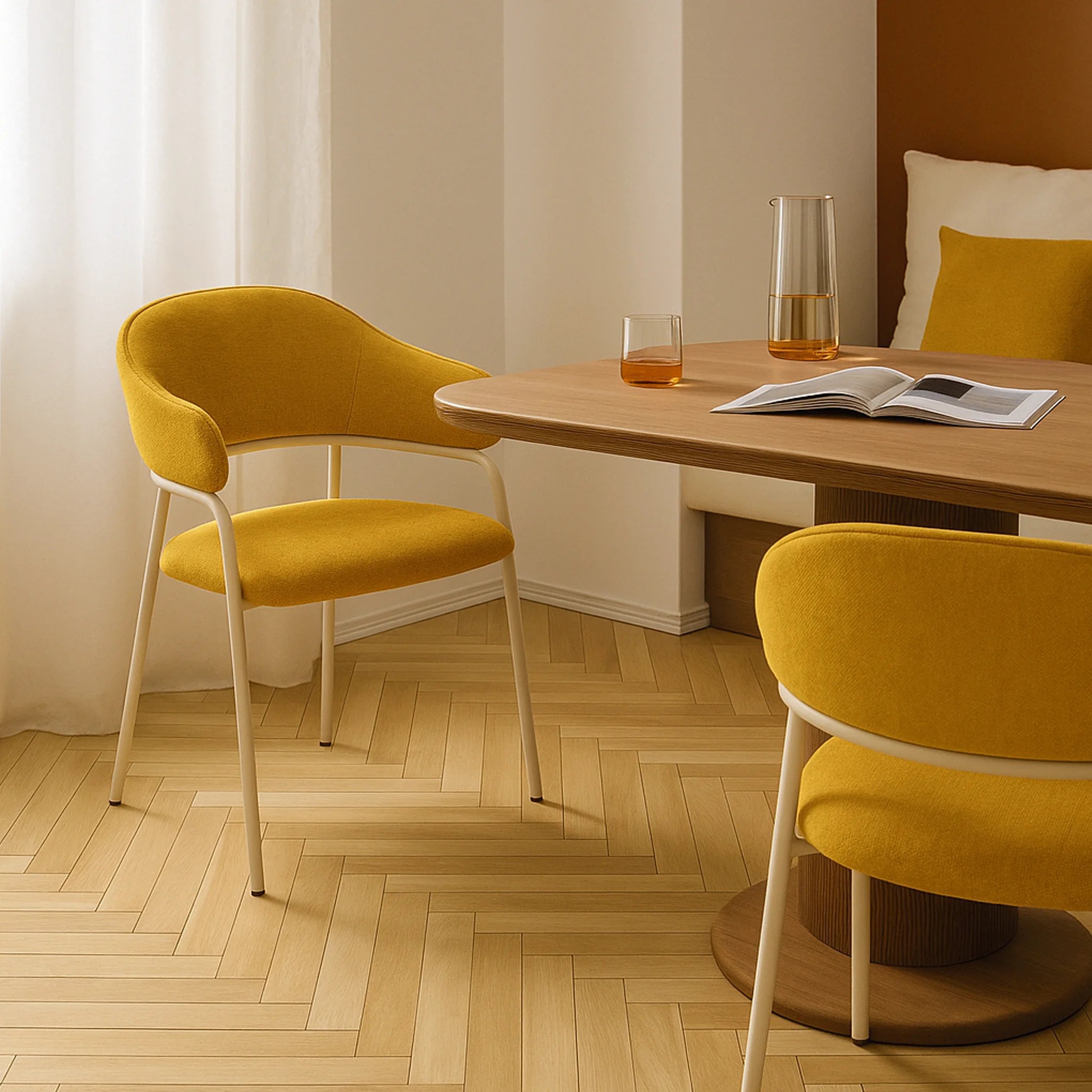 Piesang - Set 2 sedie moderne design color giallo senape