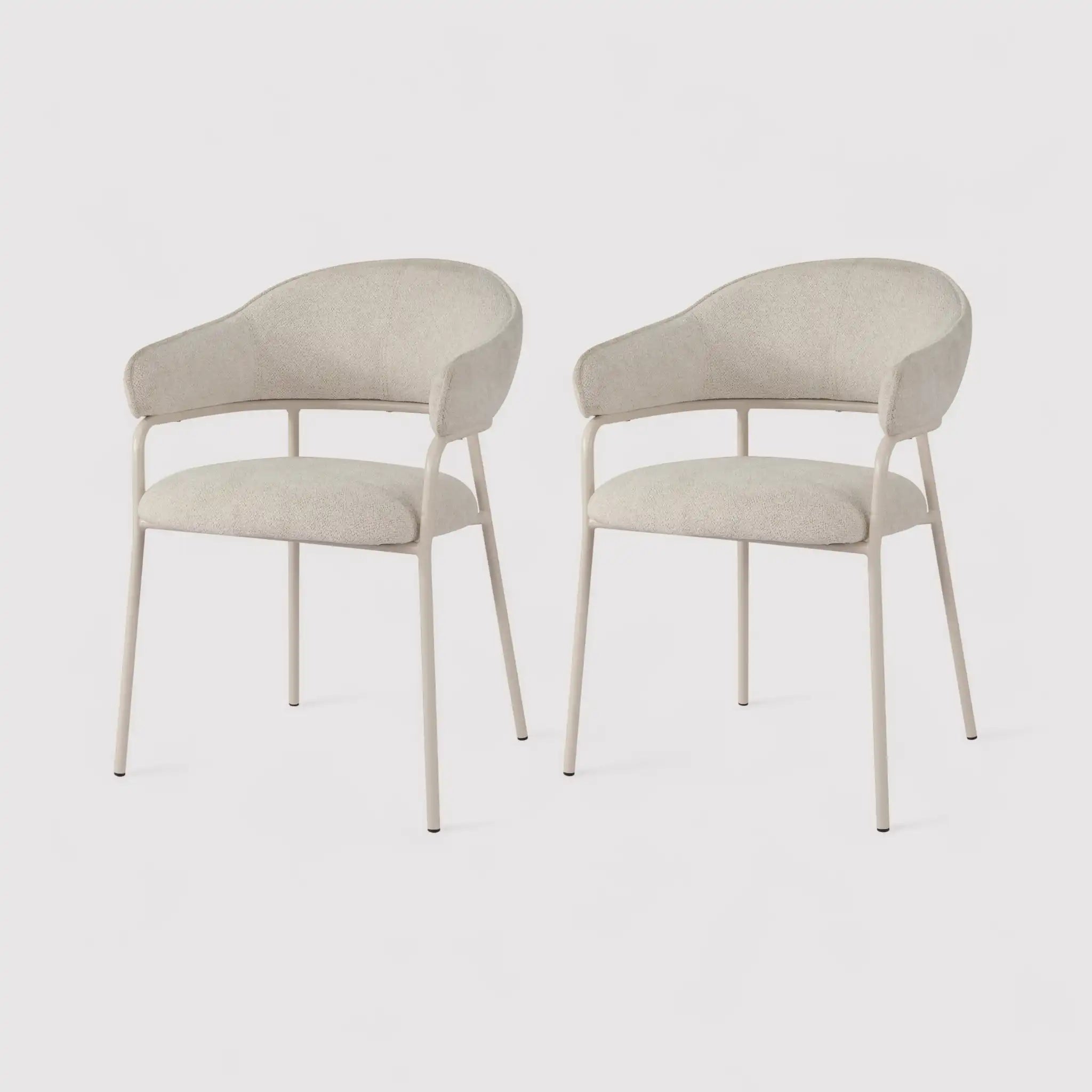 Dorstenia - Set 2 sedie da salotto moderne bianco perla