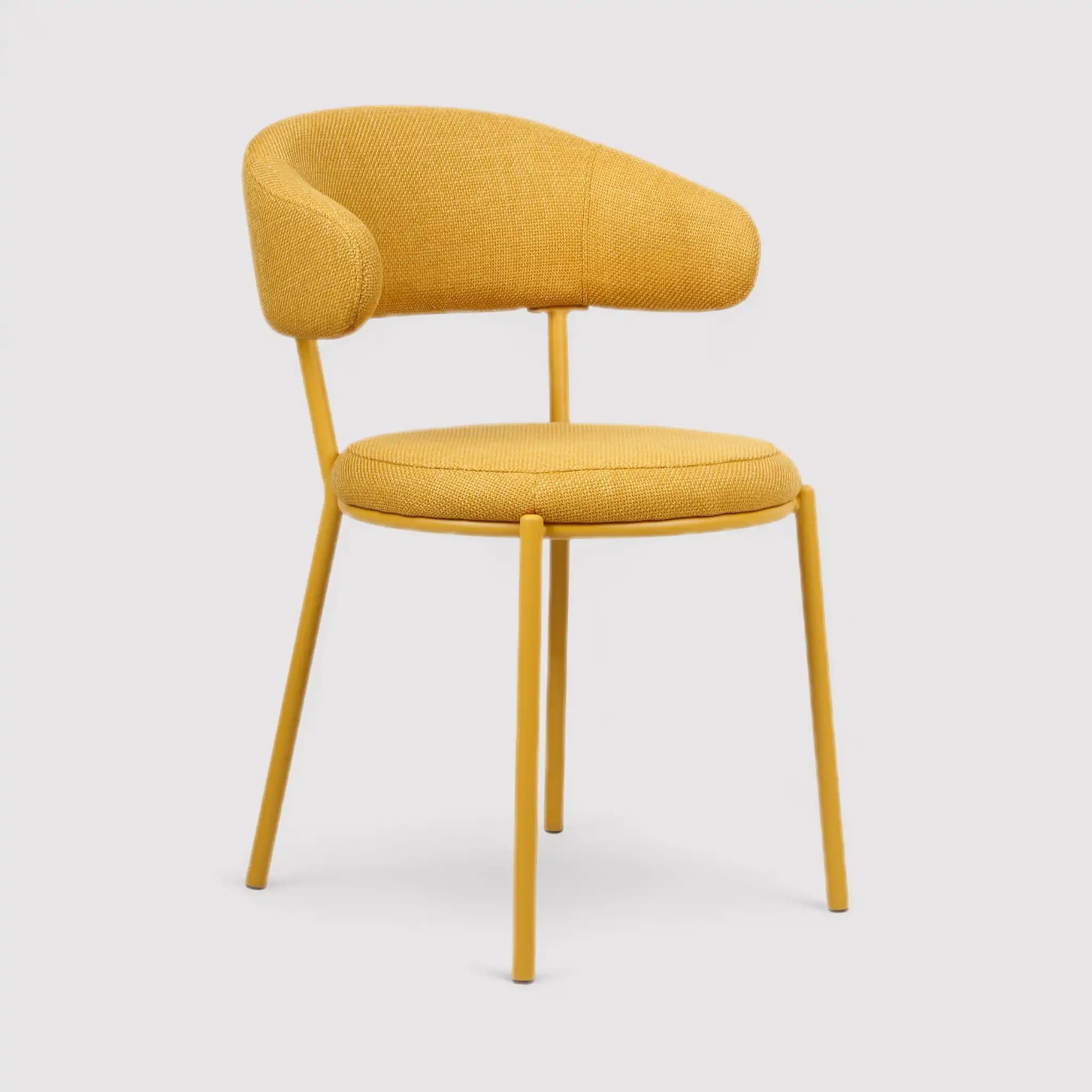 Dablen - Set 2 sedie da soggiorno imbottite giallo senape