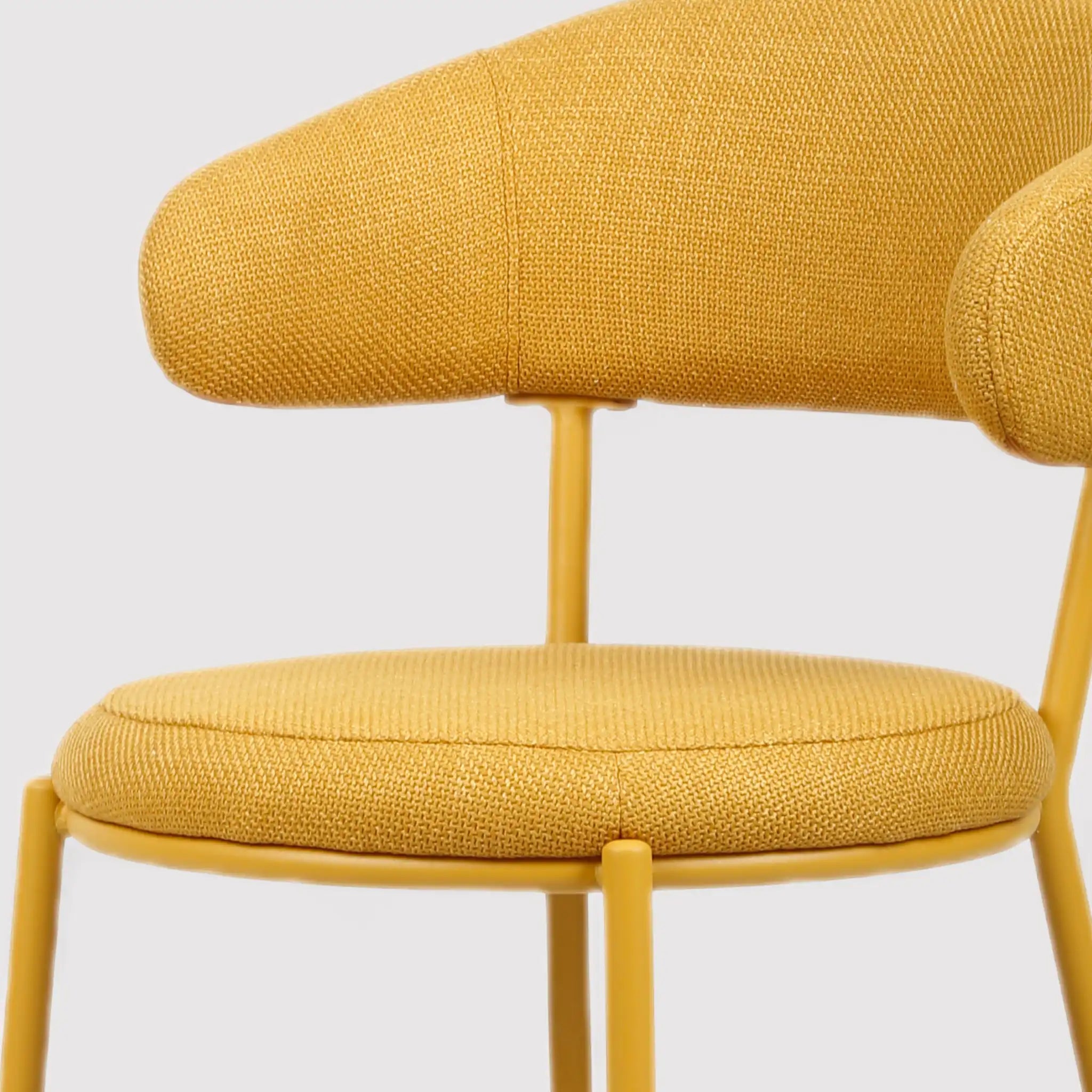 Dablen - Set 2 sedie da soggiorno imbottite giallo senape