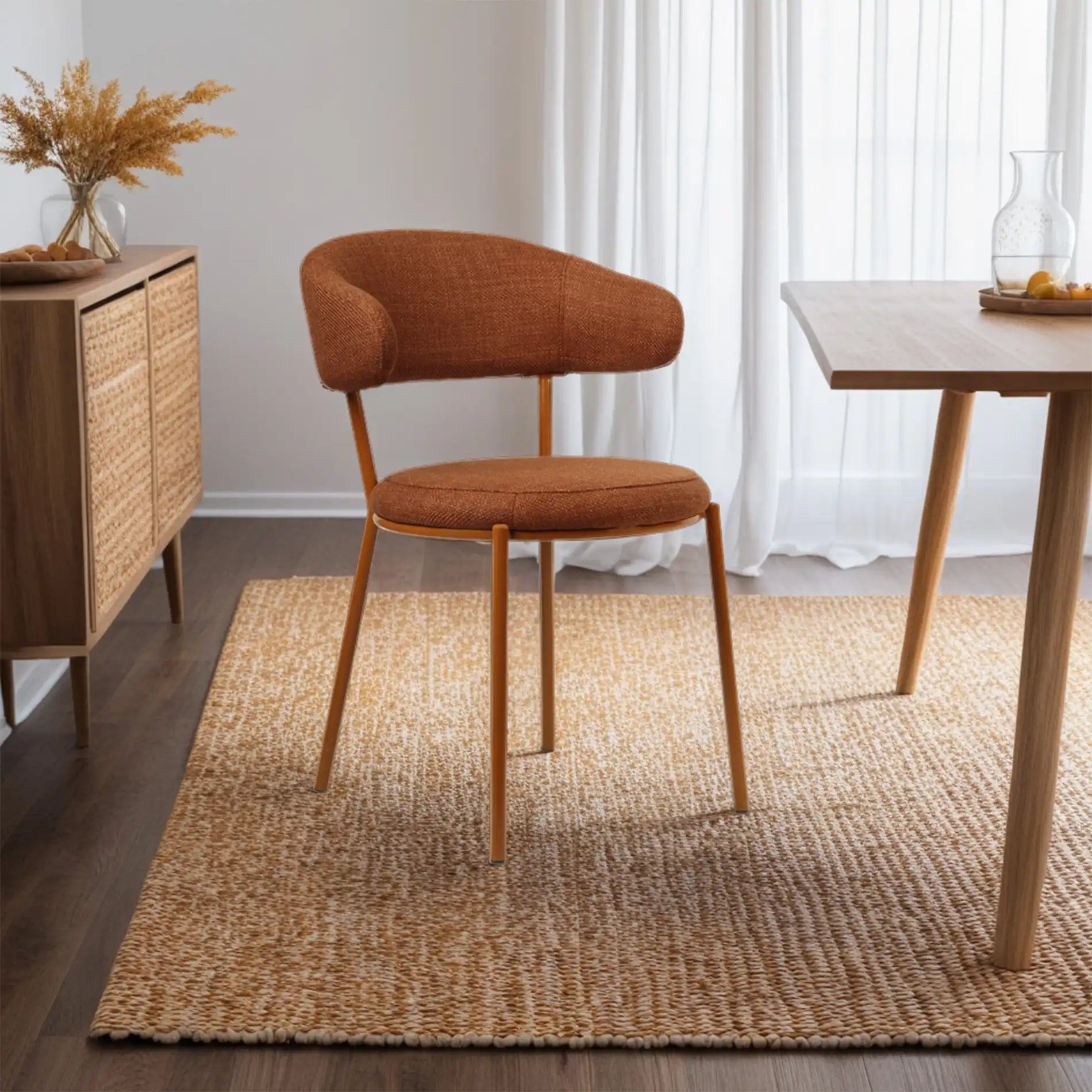 Frenj - Set 2 sedie eleganti arancione scuro in stile moderno