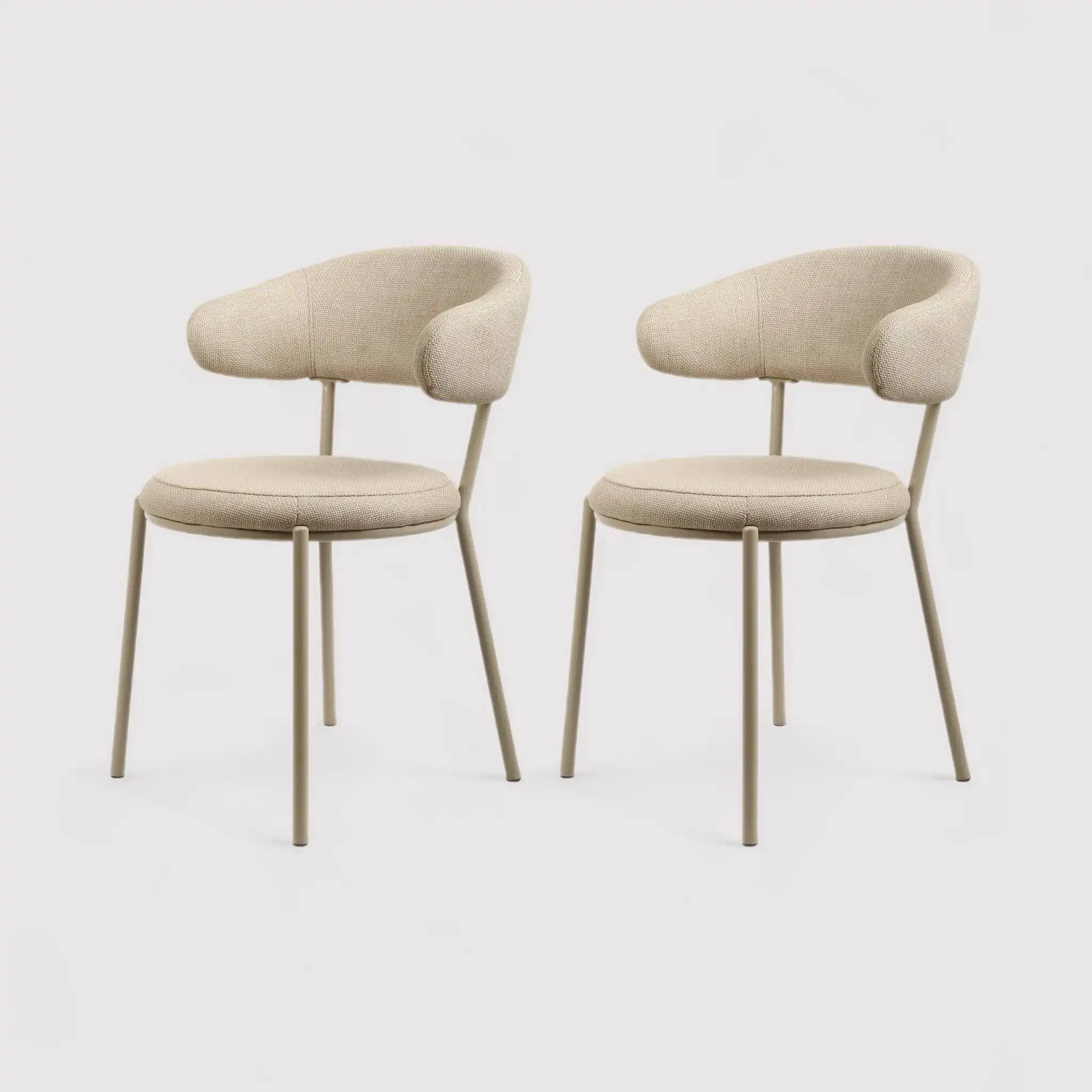 Alamanda - Set 2 sedie da pranzo design beige in stile moderno