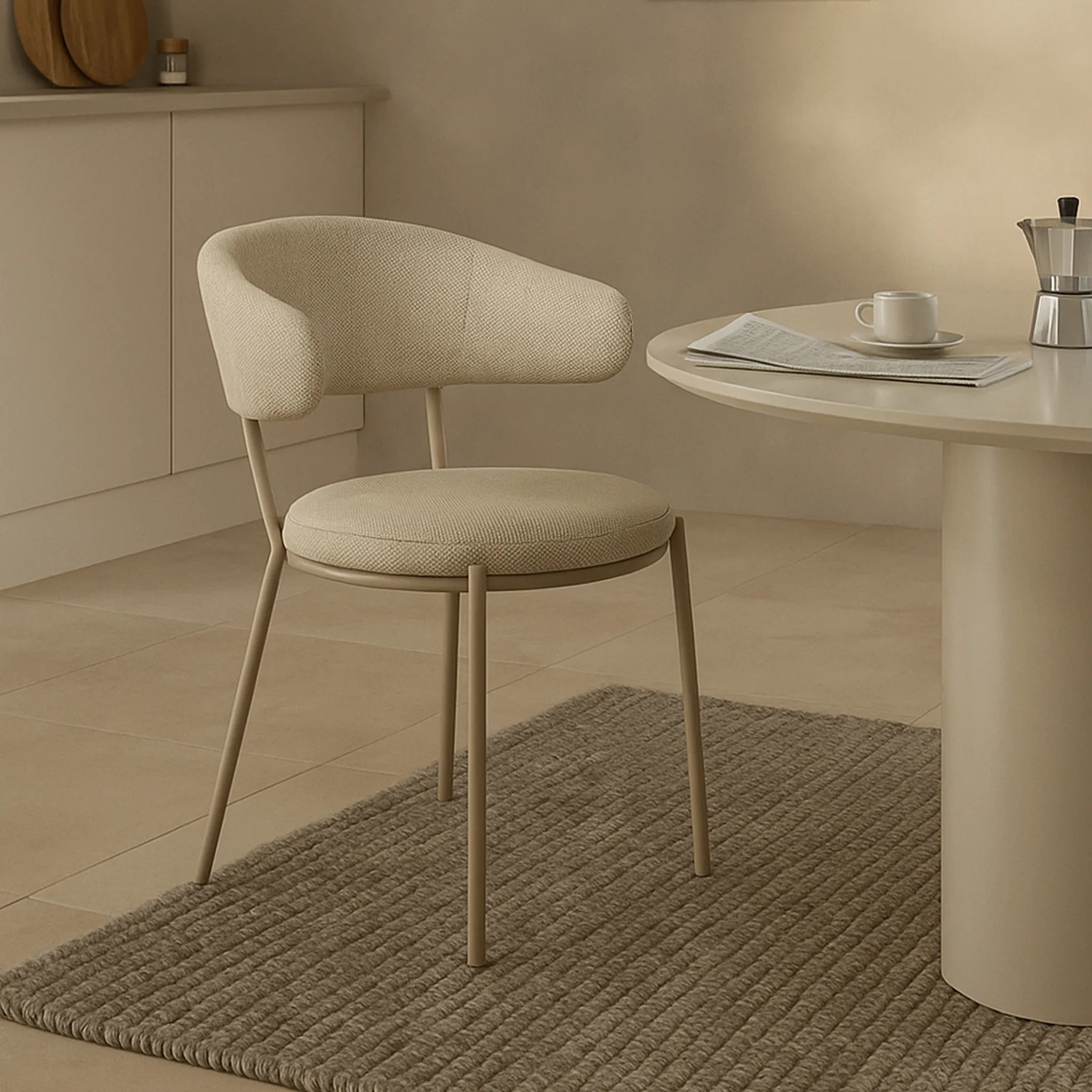 Alamanda - Set 2 sedie da pranzo design beige in stile moderno