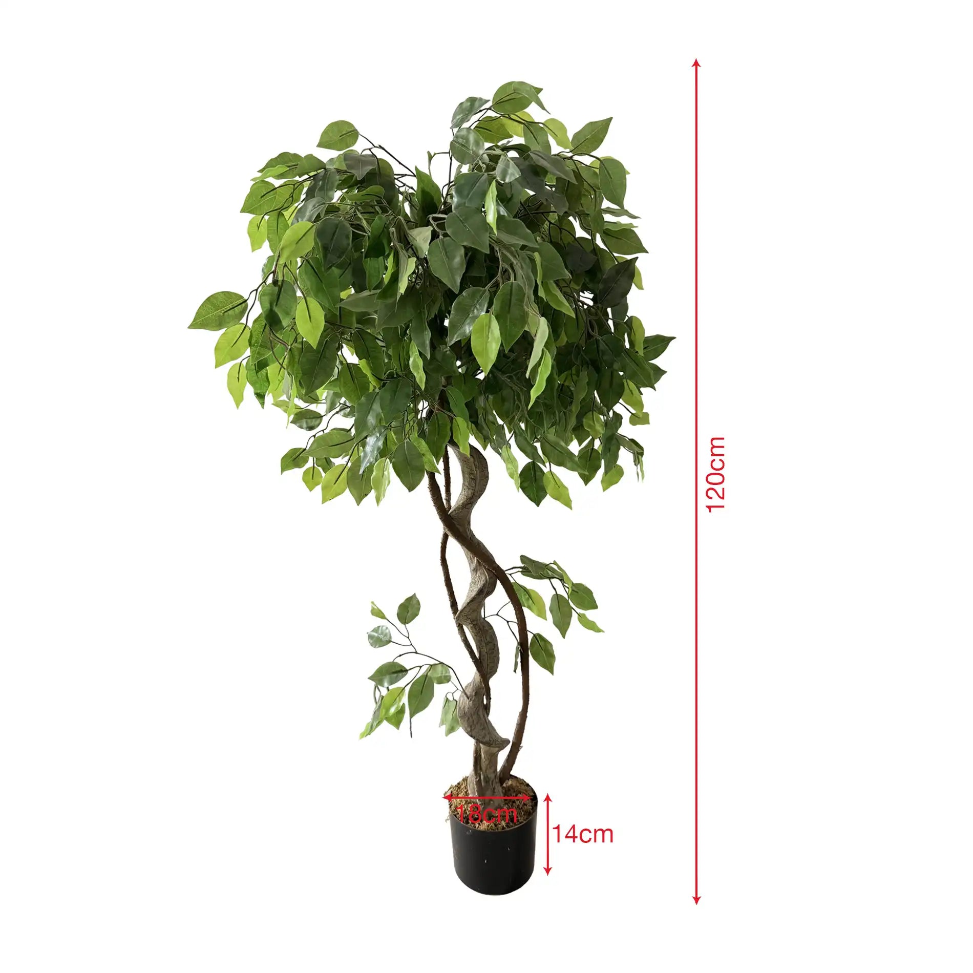 Akdem - Ficus artificiale con foglie in plastica per casa o esterno