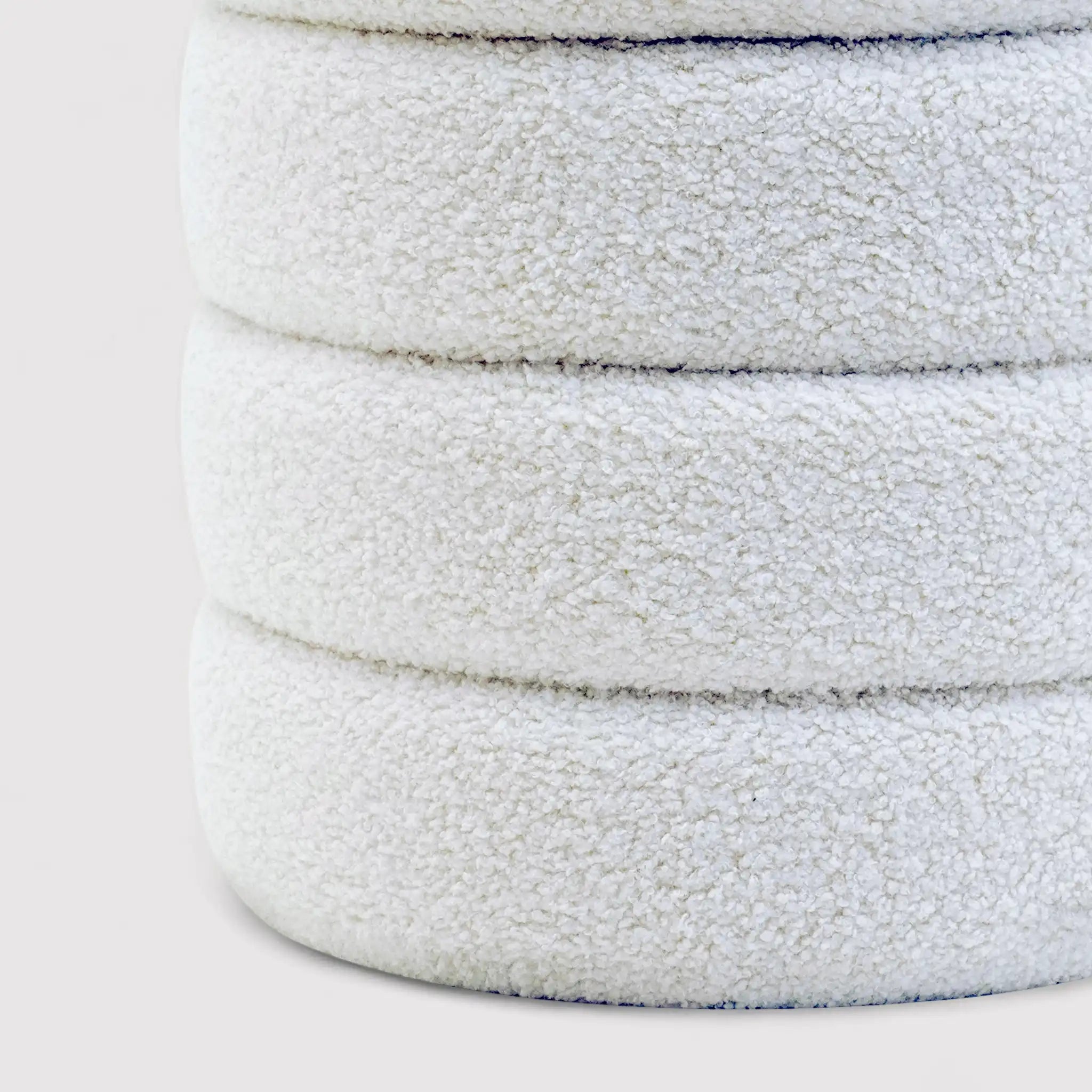 Uxi - Pouf tondo contenitore bianco per salotto