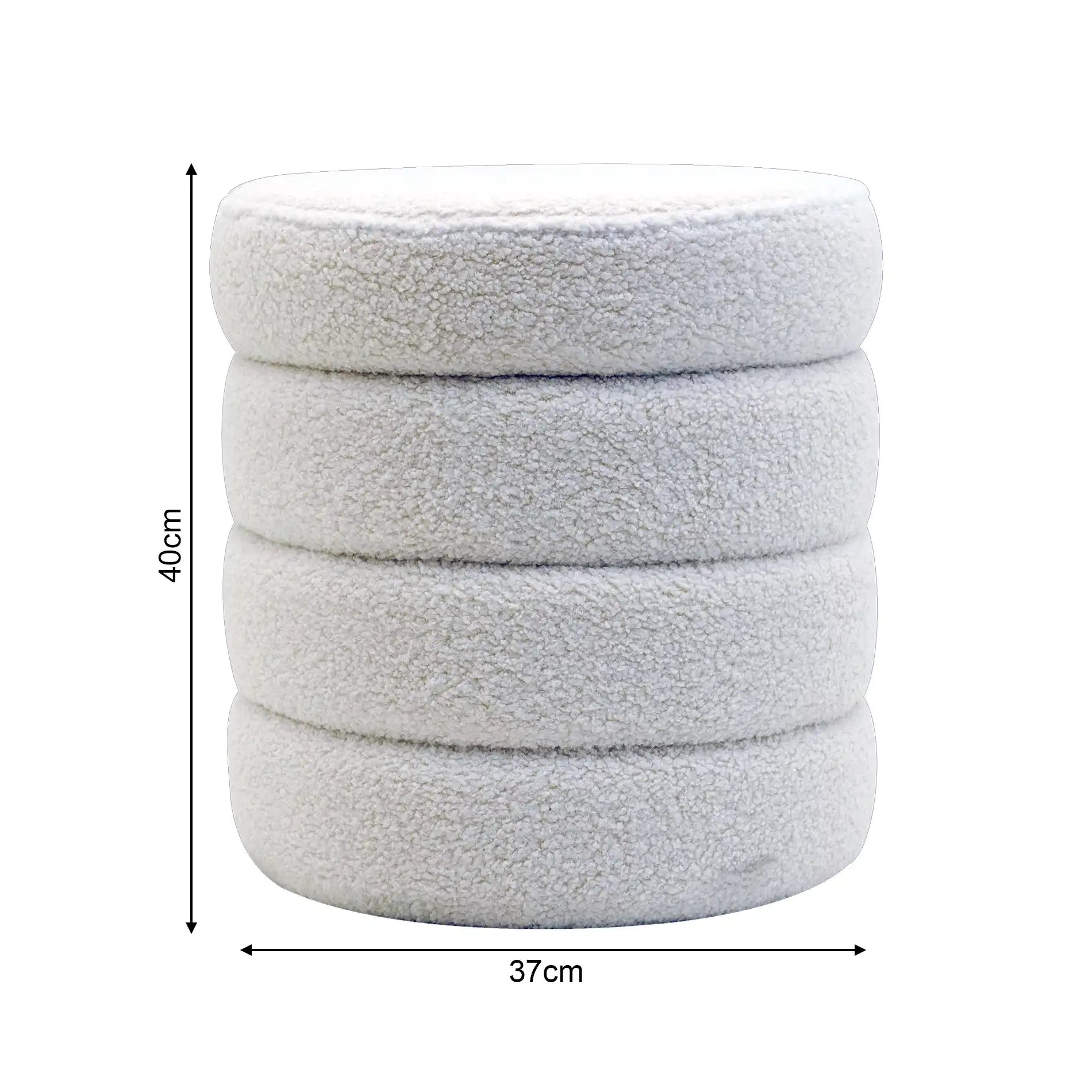 Uxi - Pouf tondo contenitore bianco per salotto