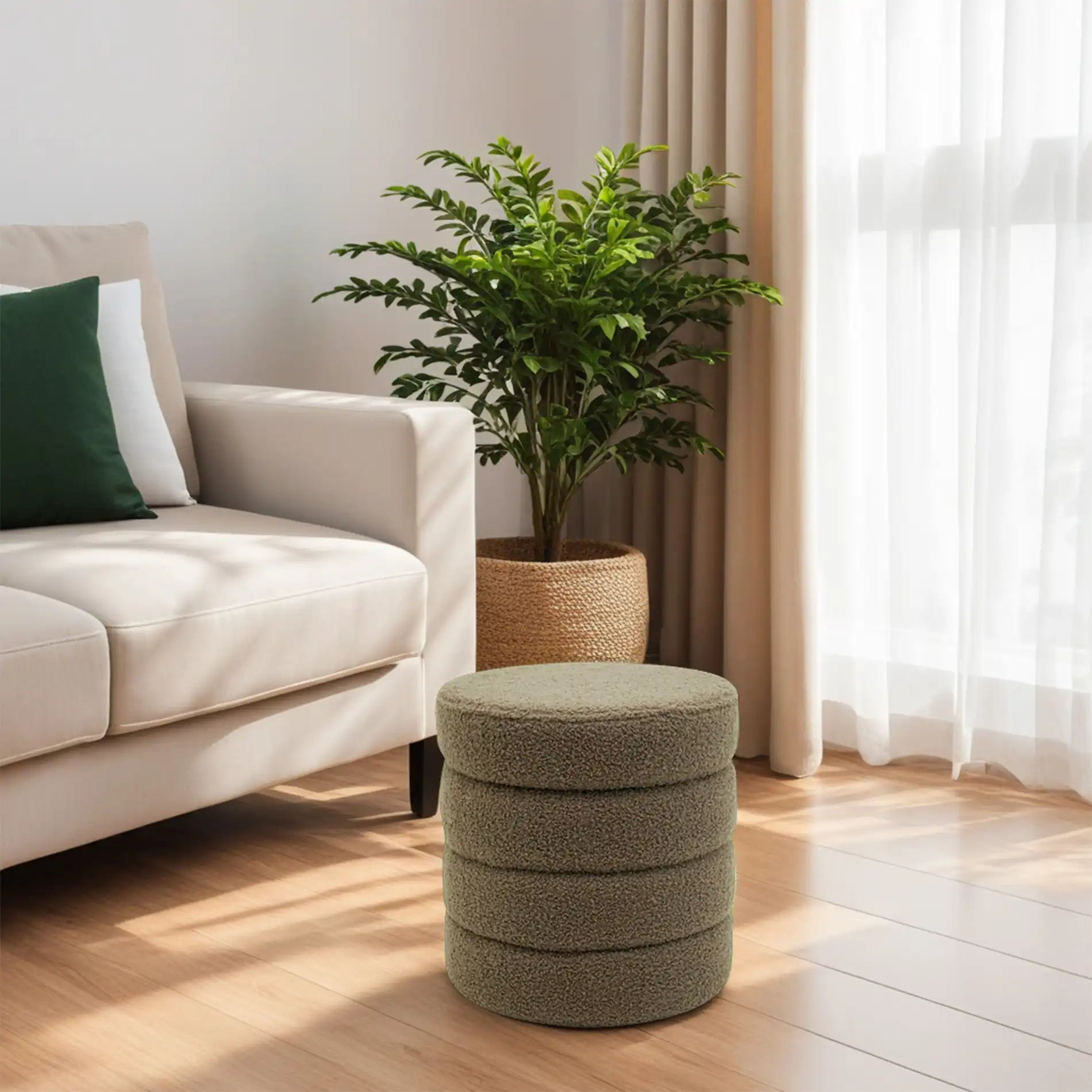 Bunya - Pouf contenitore rotondo moderno