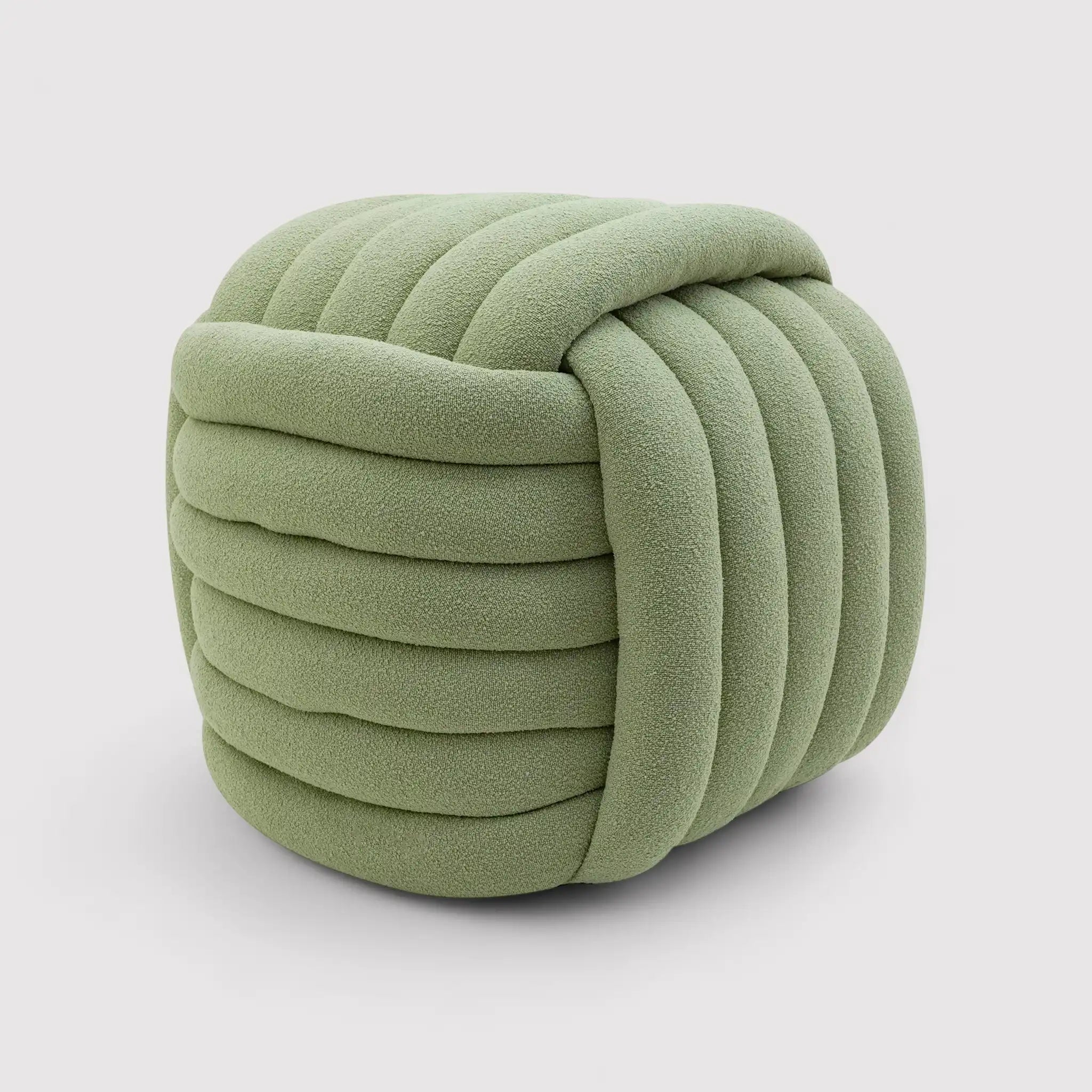 Tawa - Pouf moderno verde a forma di gomitolo
