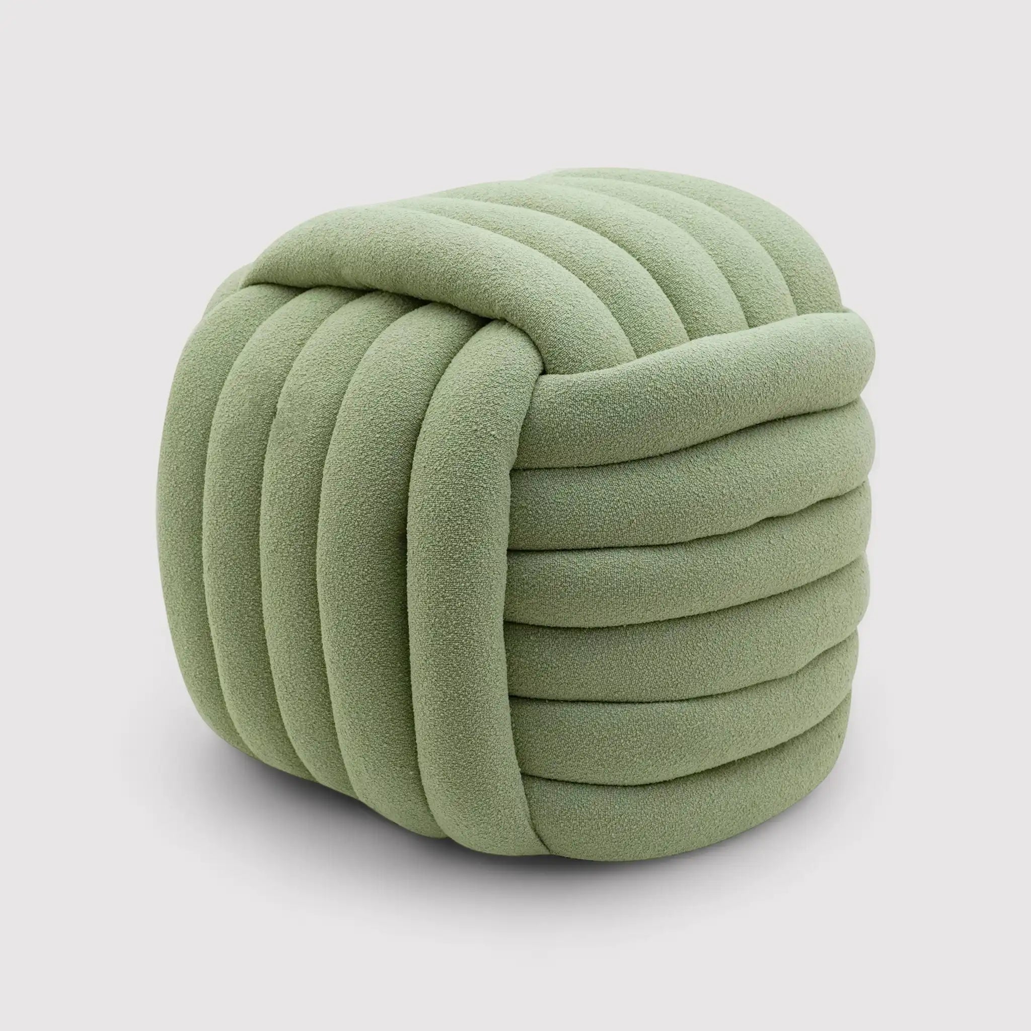 Tawa - Pouf moderno verde a forma di gomitolo