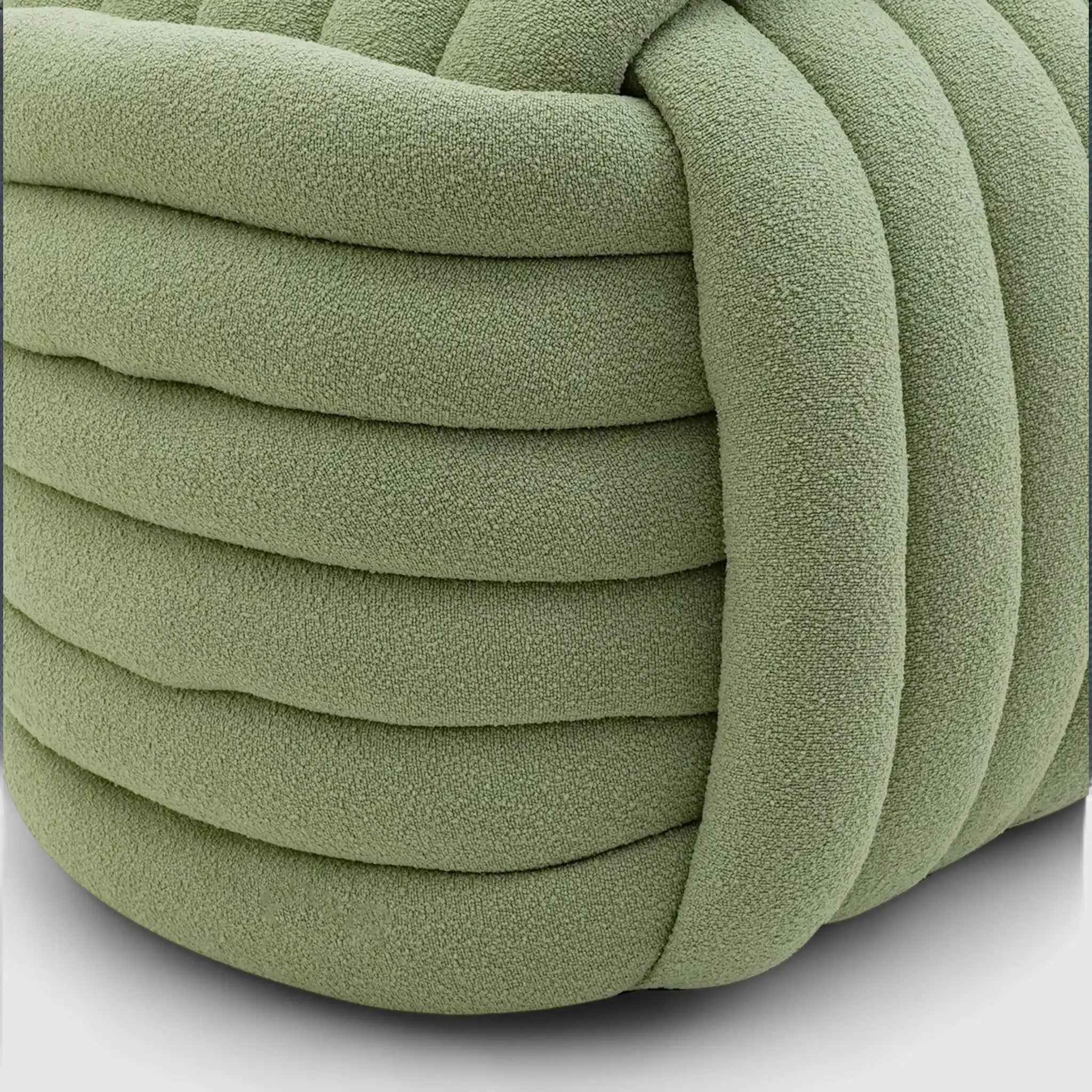 Tawa - Pouf moderno verde a forma di gomitolo