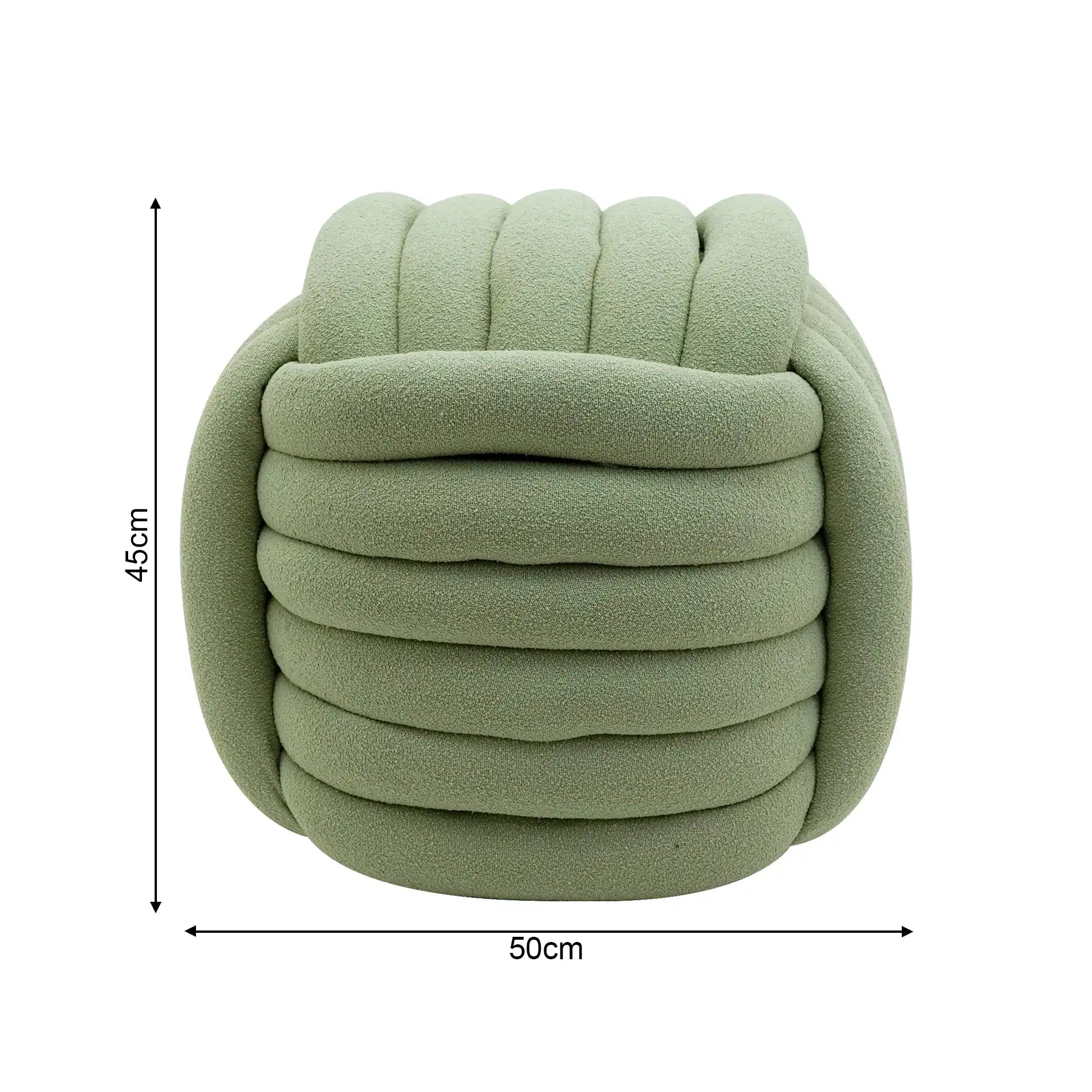 Tawa - Pouf moderno verde a forma di gomitolo