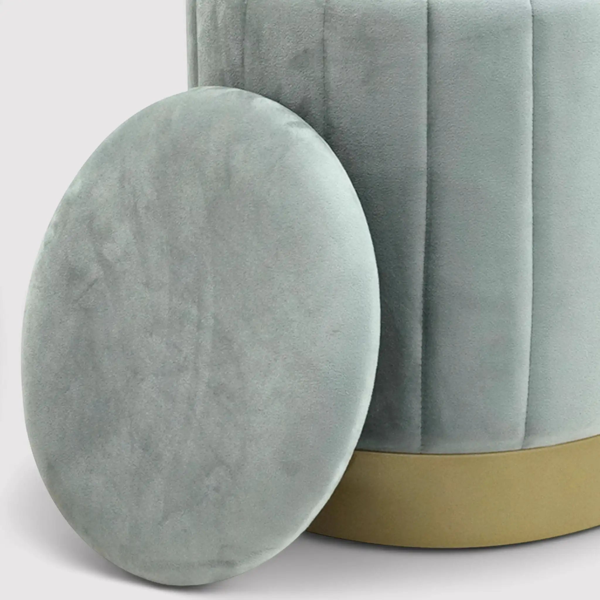 Avelos - Set di 2 pouf grigi con vano contenitore