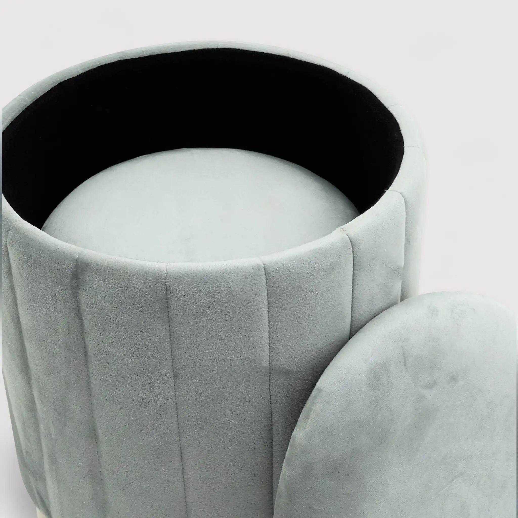 Avelos - Set di 2 pouf grigi con vano contenitore