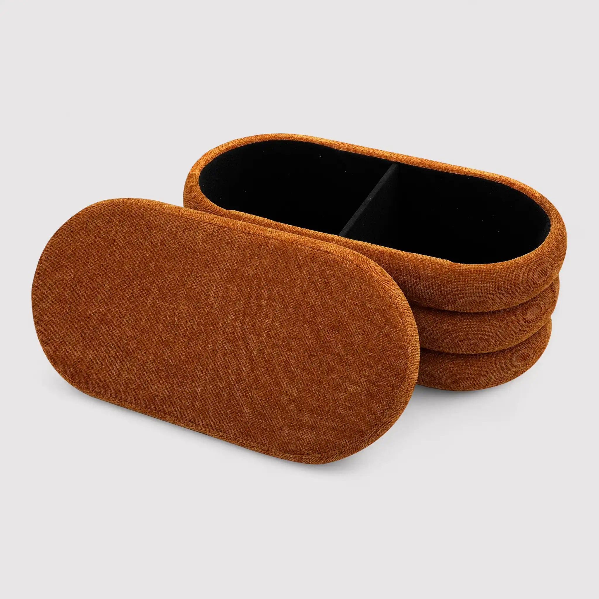 Olinia - Pouf lungo contenitore arancione scuro