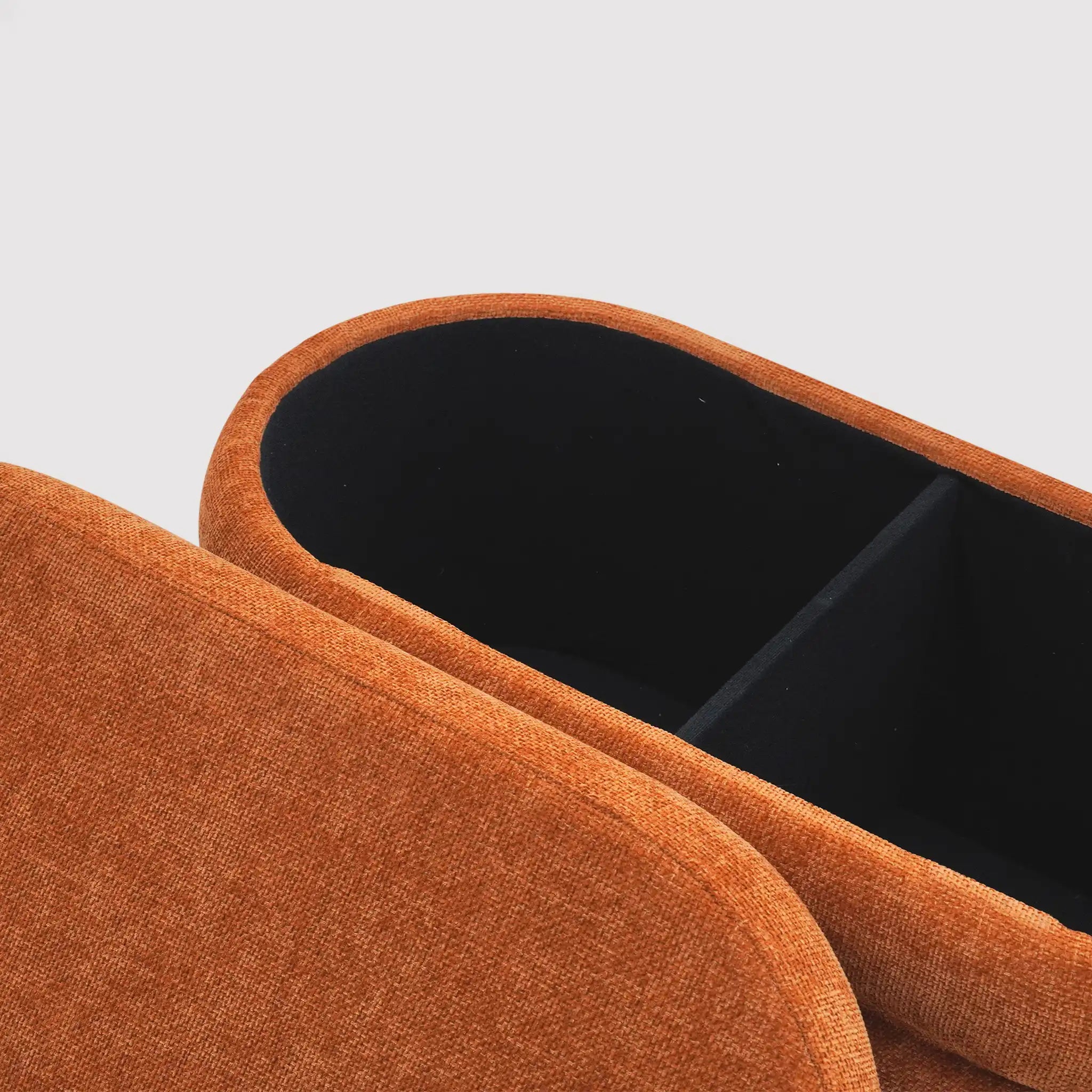 Olinia - Pouf lungo contenitore arancione scuro