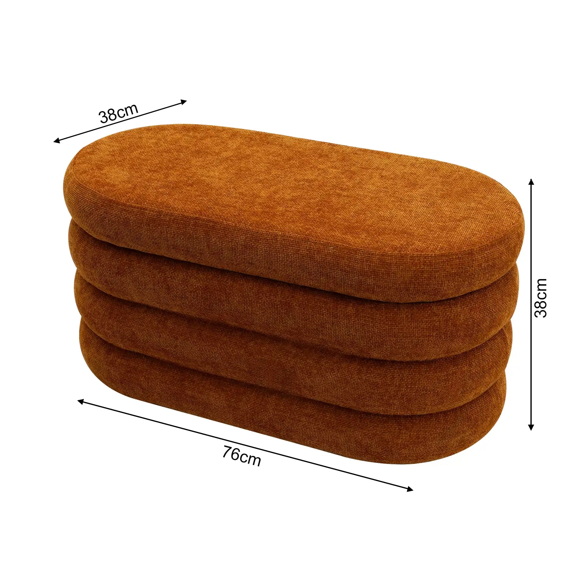 Olinia - Pouf lungo contenitore arancione scuro