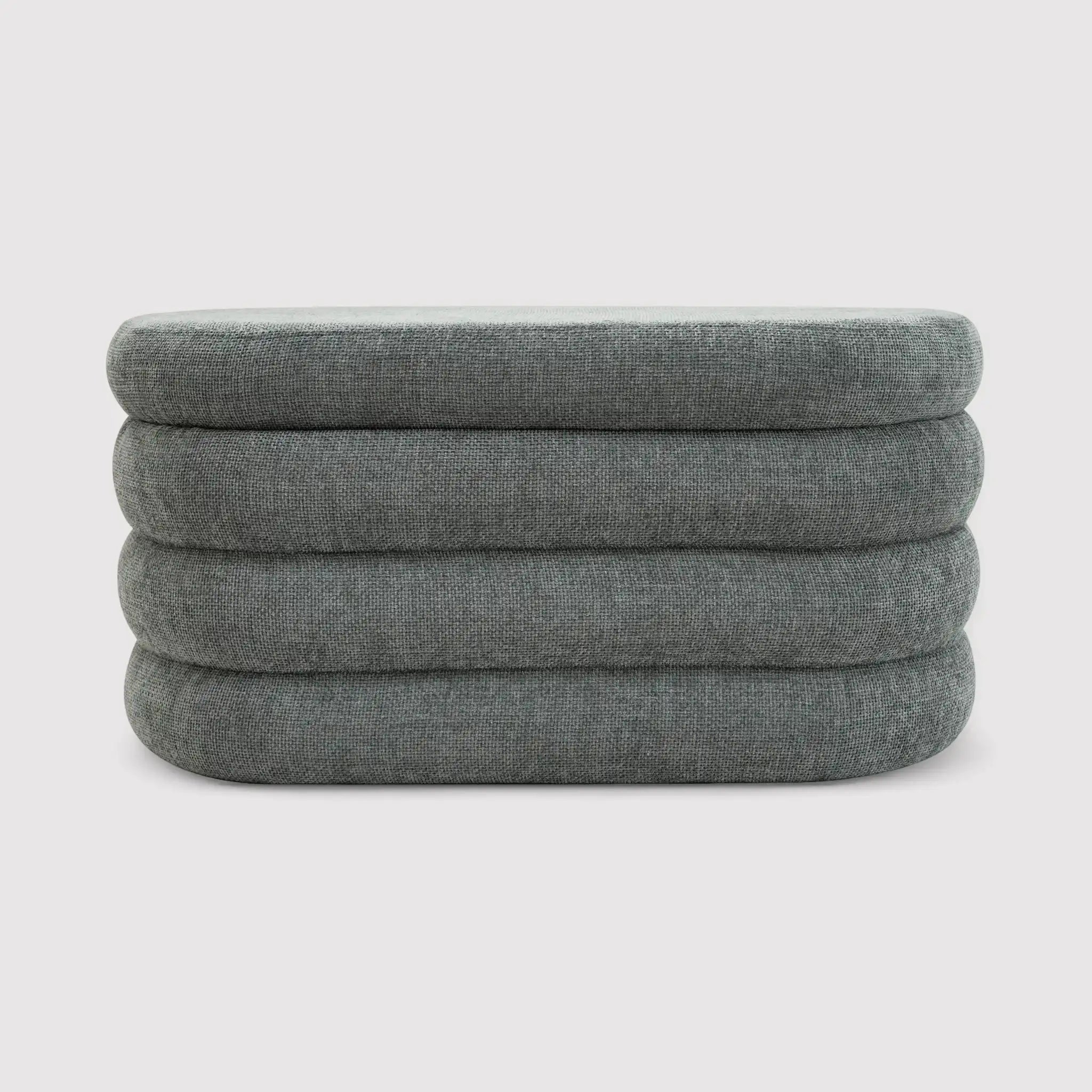 Fagus - Pouf baule ovale grigio in stile moderno