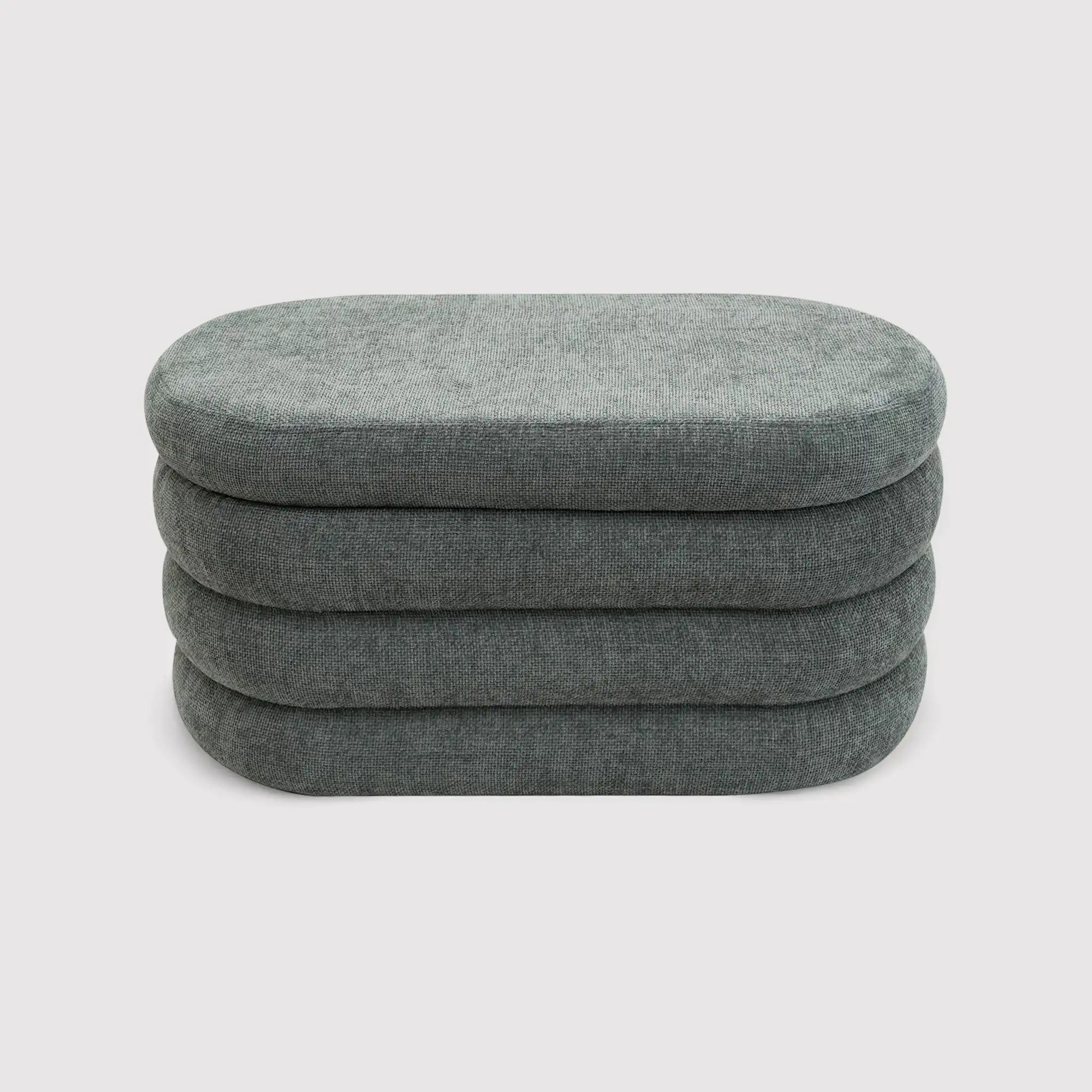 Fagus - Pouf baule ovale grigio in stile moderno