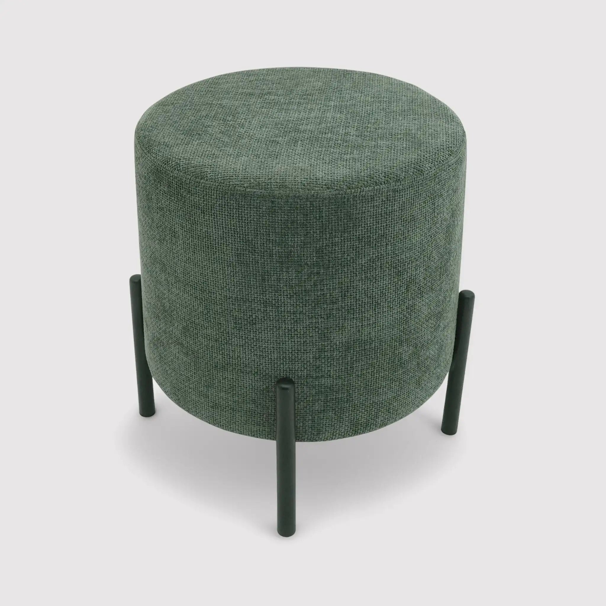Daikon - Pouf sgabello tondo verde scuro in stile moderno