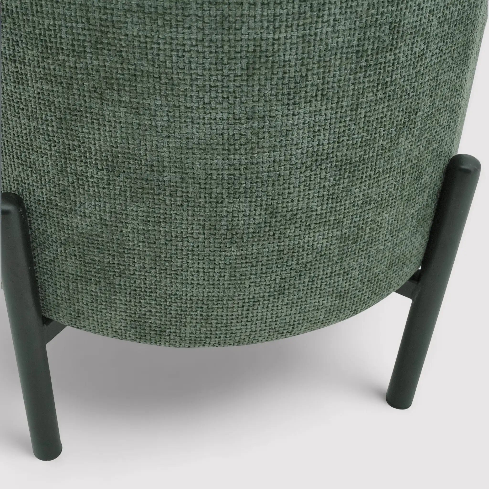Daikon - Pouf sgabello tondo verde scuro in stile moderno