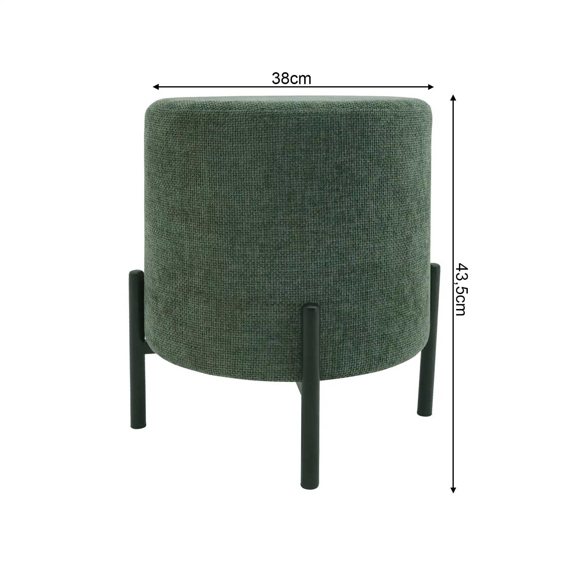Daikon - Pouf sgabello tondo verde scuro in stile moderno