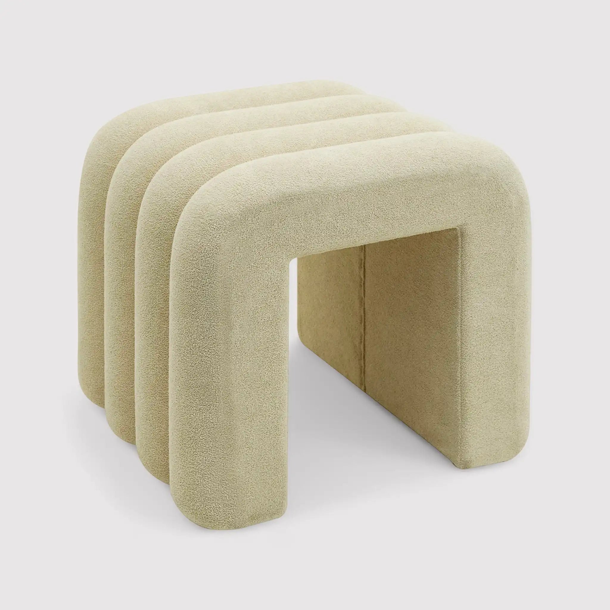 Nikau - Set 2 pouf poggiapiedi beige in stile moderno
