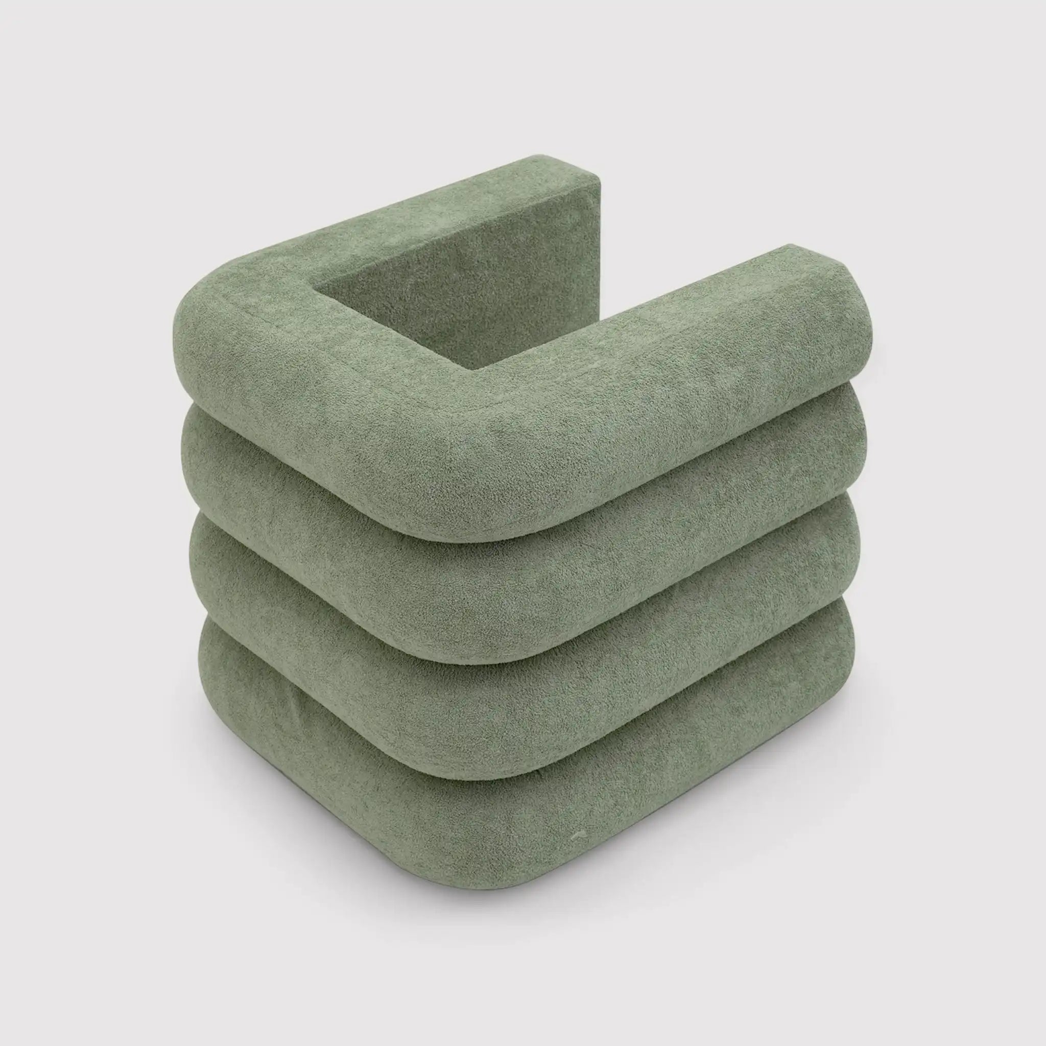 Bamya - Set 2 pouf decorativi di design verde scuro