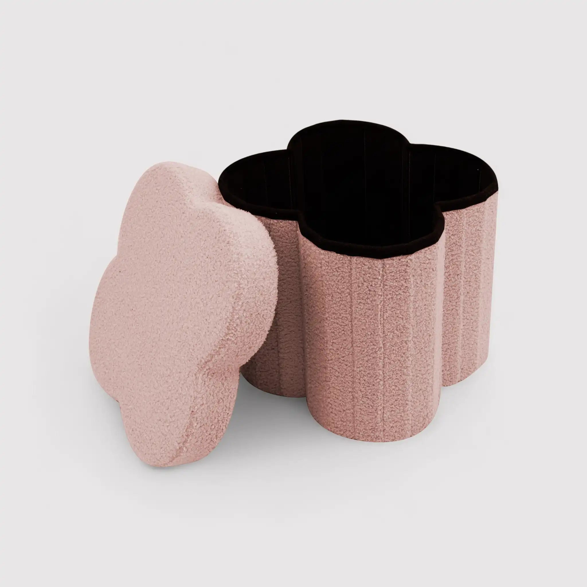 Hermal - Pouf rosa contenitore pieghevole per cameretta