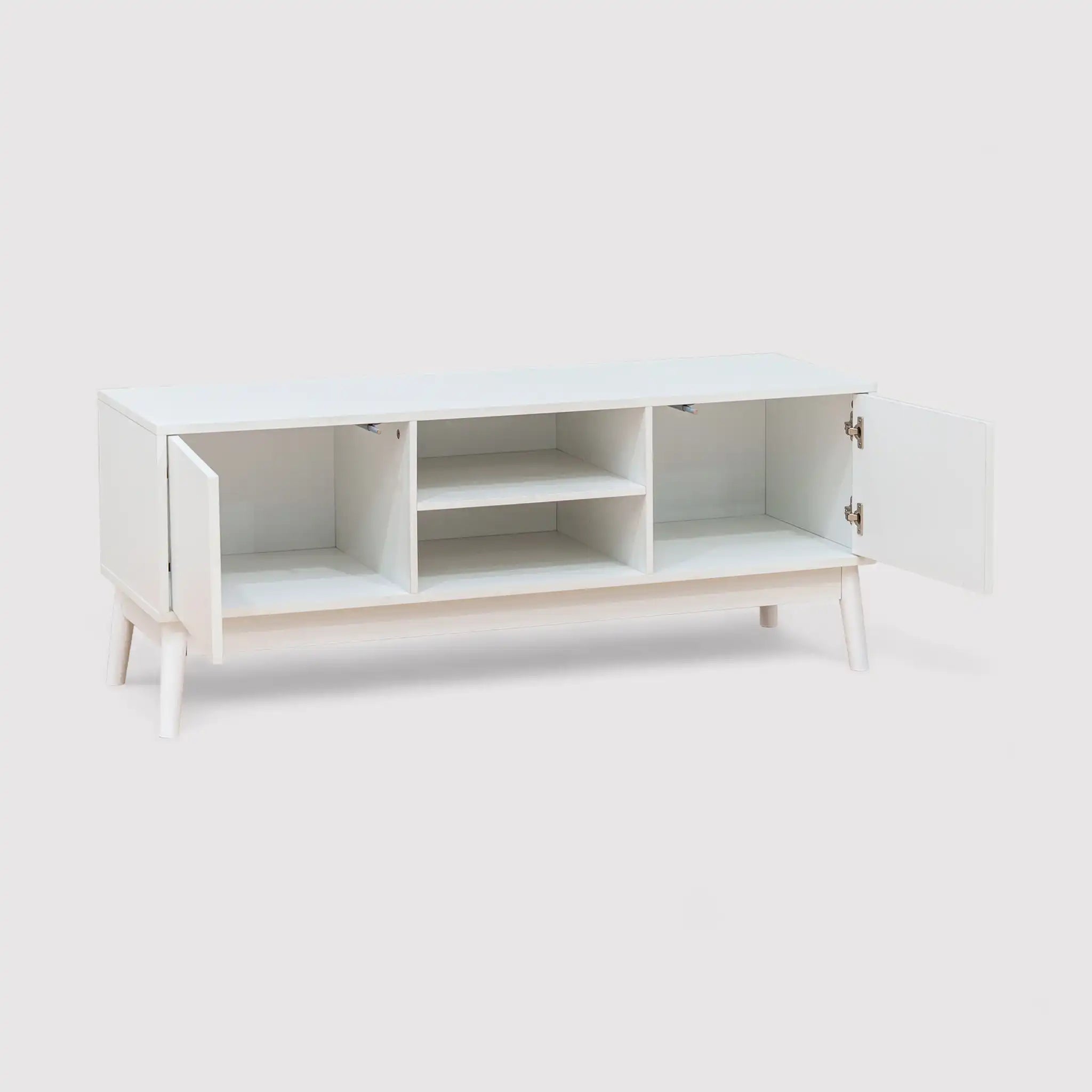 Bacopa - Credenza porta tv moderna bianca con 2 ante