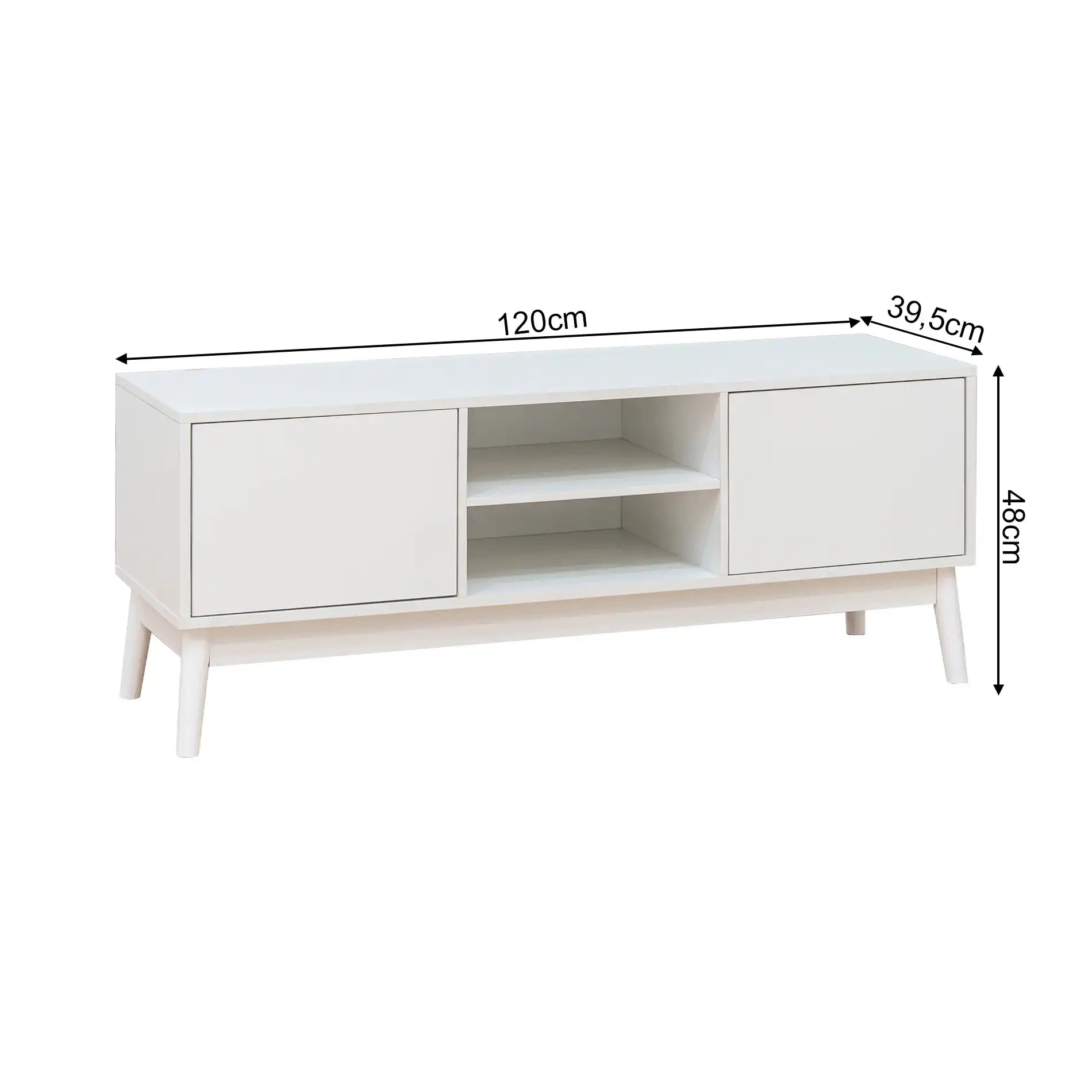 Bacopa - Credenza porta tv moderna bianca con 2 ante