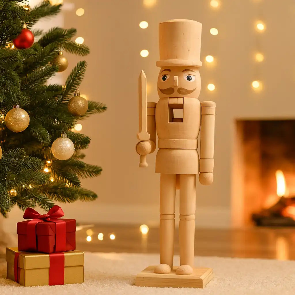 Sencha - Soldatino di Natale decorativo bianco e marrone