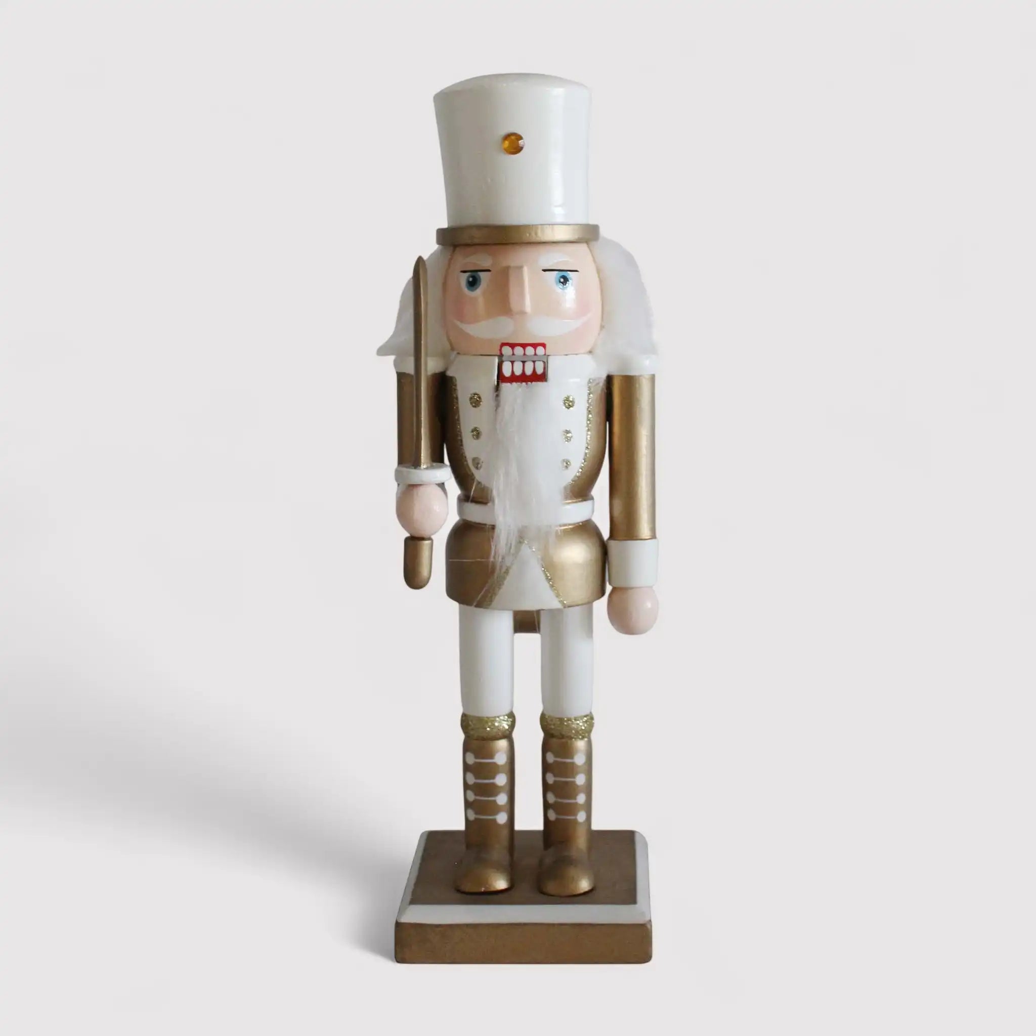 Populus - Statuetta schiaccianoci di Natale bianco e oro