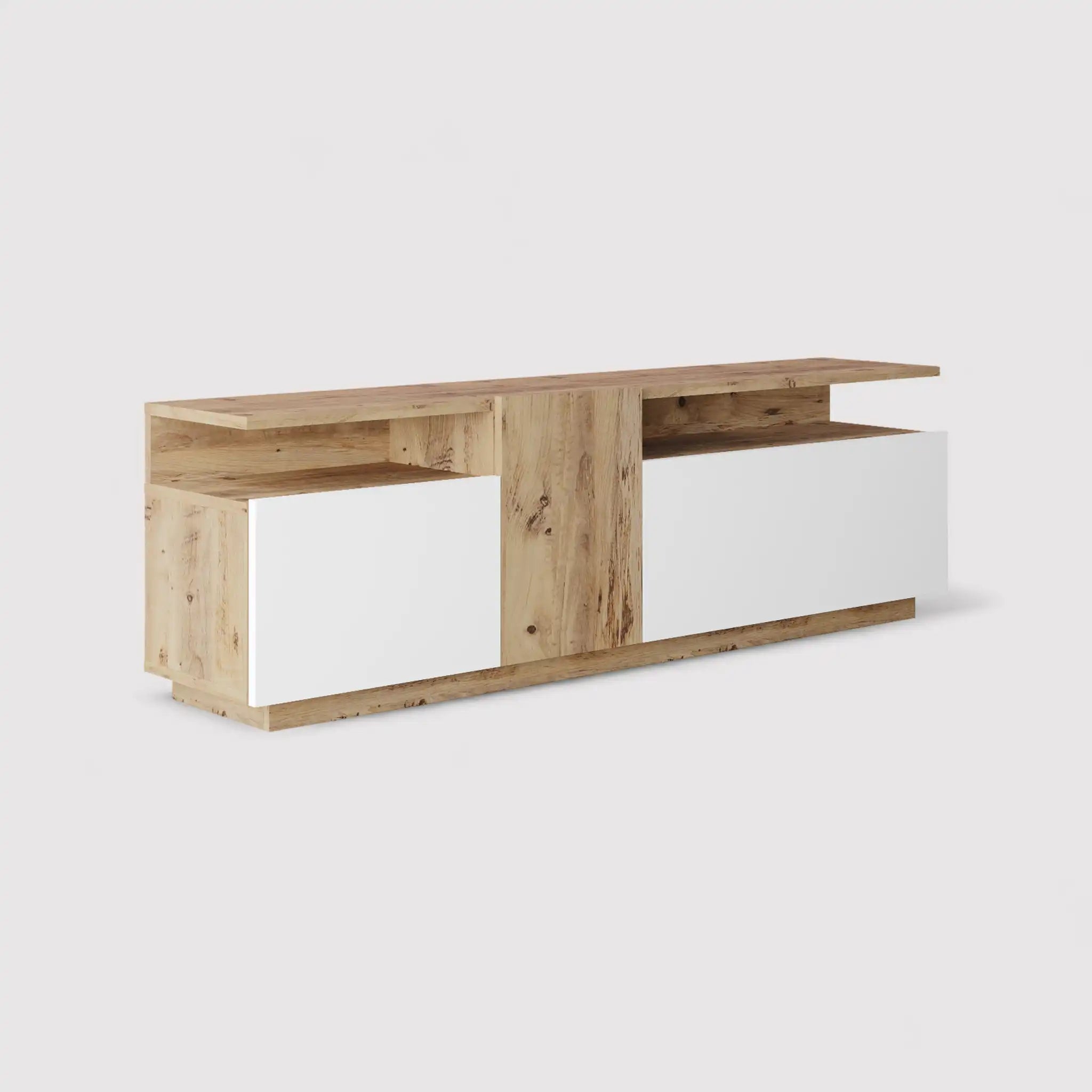 Nergis - Credenza porta tv bianca in stile moderno