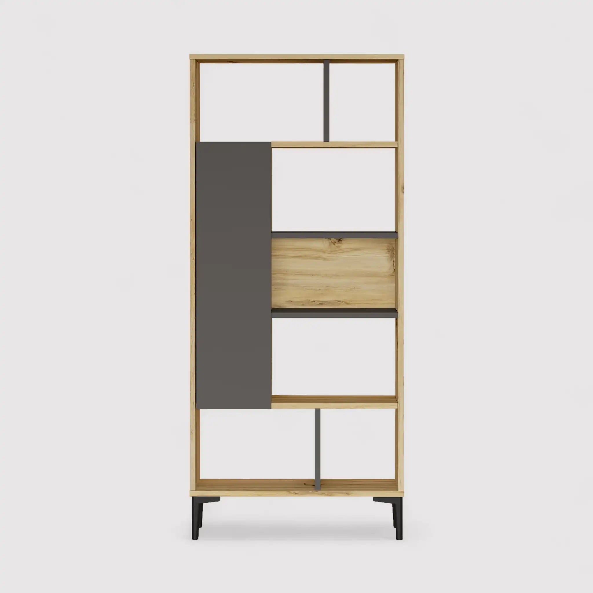 Kanak - Libreria moderna con 7 scomparti aperti e 1 vano