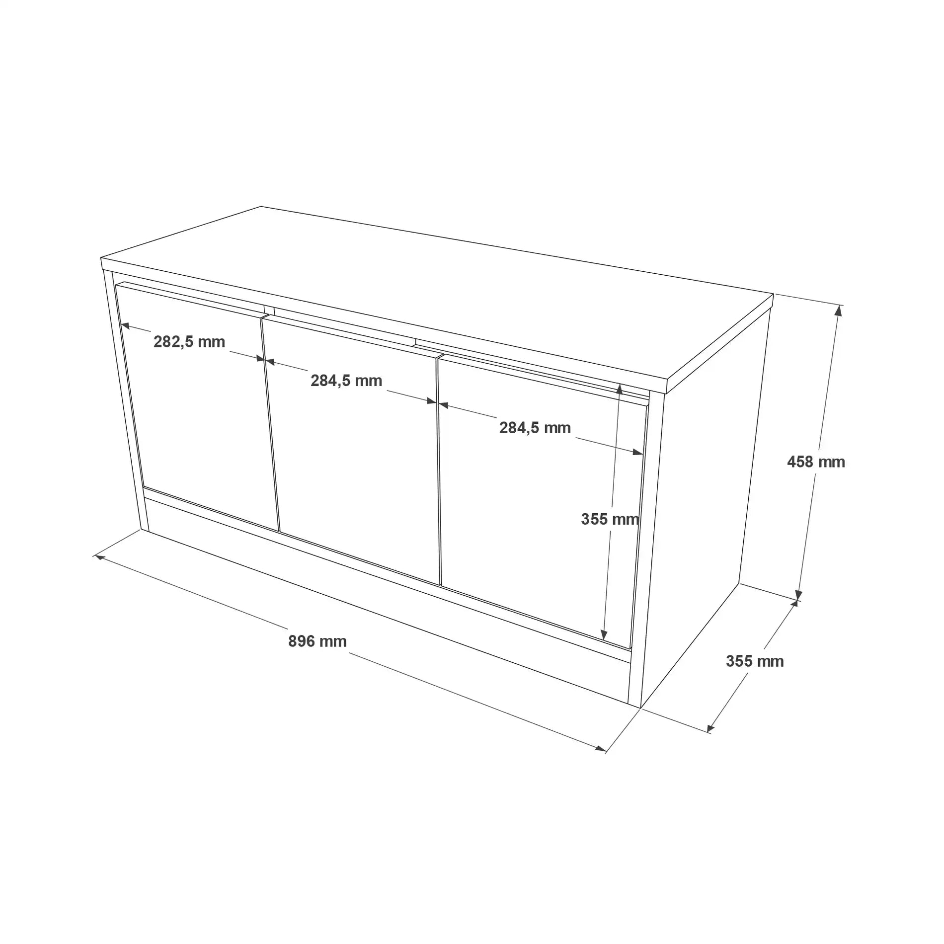 Cocos - Panca scarpiera bianca con 2 ante