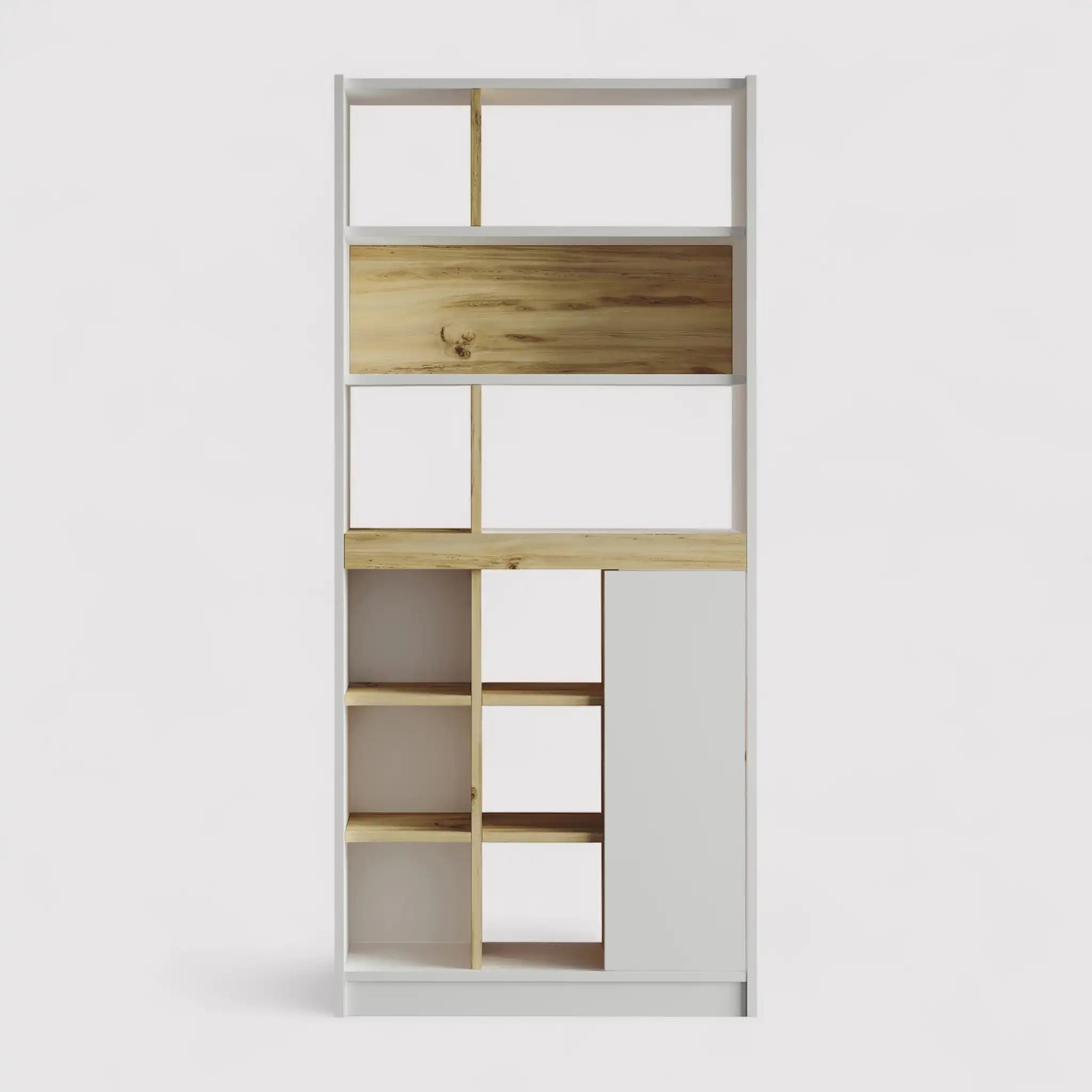 Balal - Libreria autoportante bianca con 12 scomparti