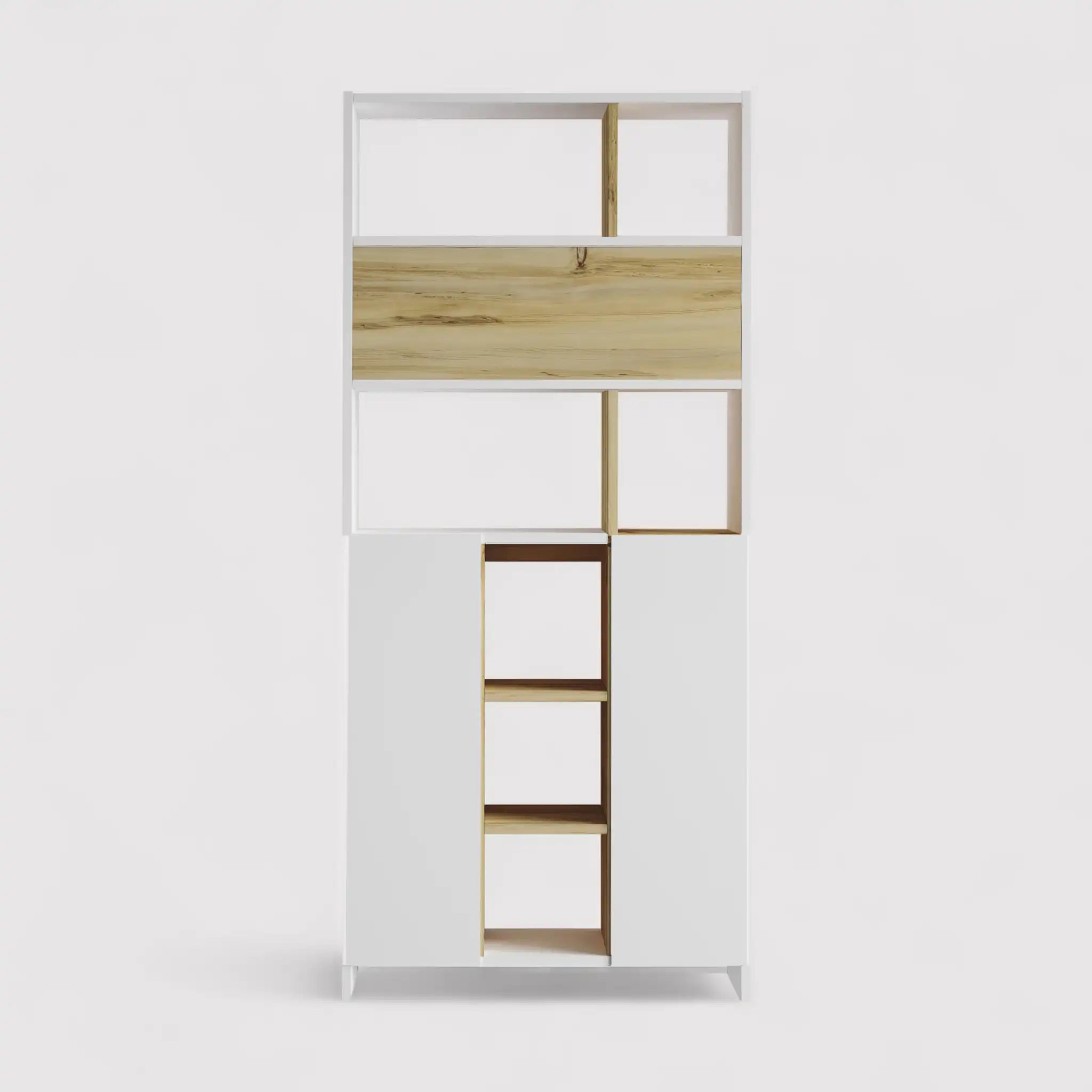 Balal - Libreria autoportante bianca con 12 scomparti