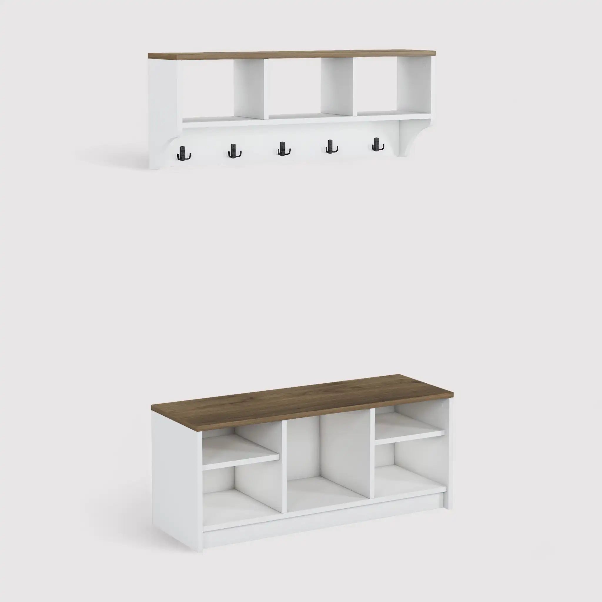 Copaiba - Set scarpiera e appendiabiti per ingresso o corridoio