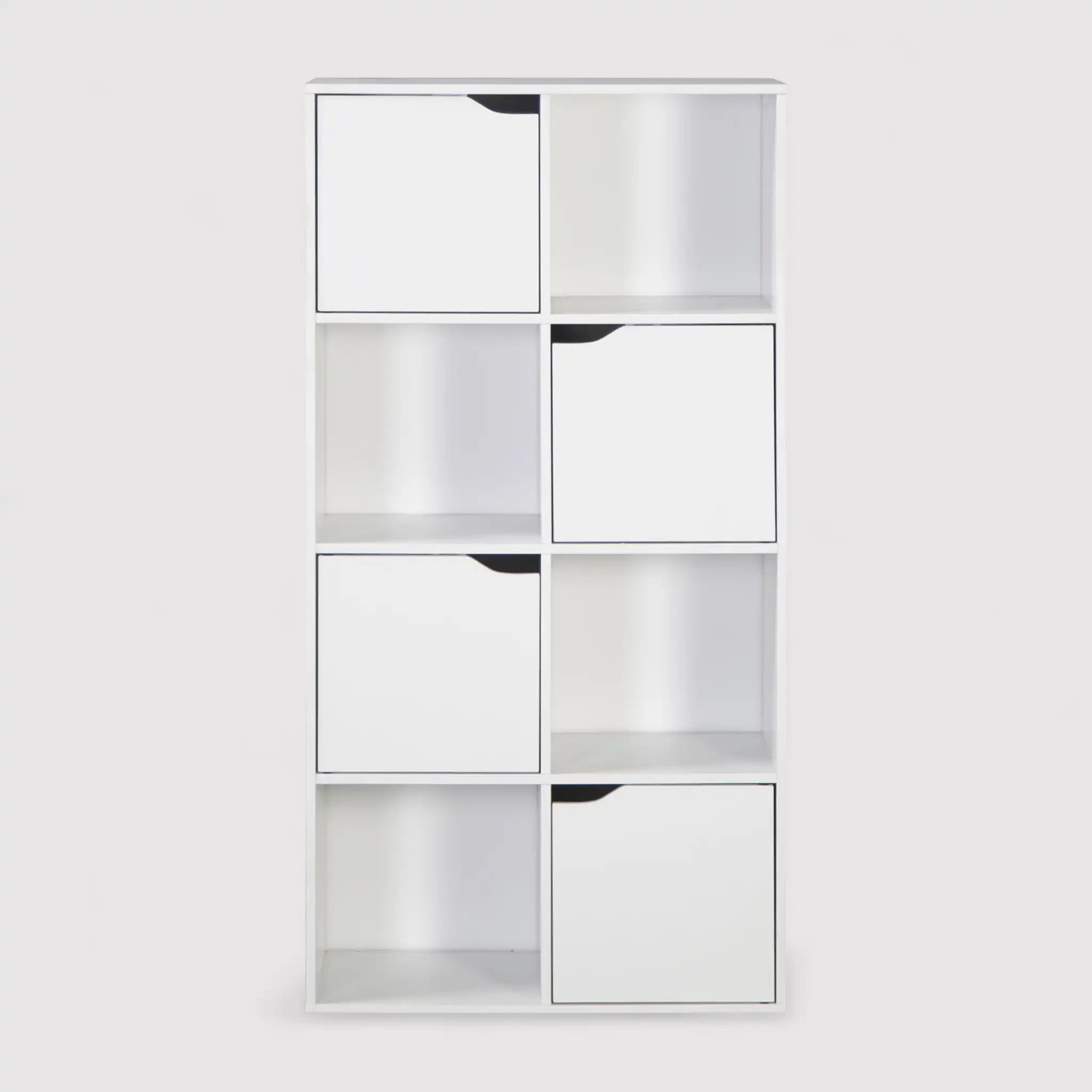 Lissan - Libreria bianca moderna con 8 scomparti