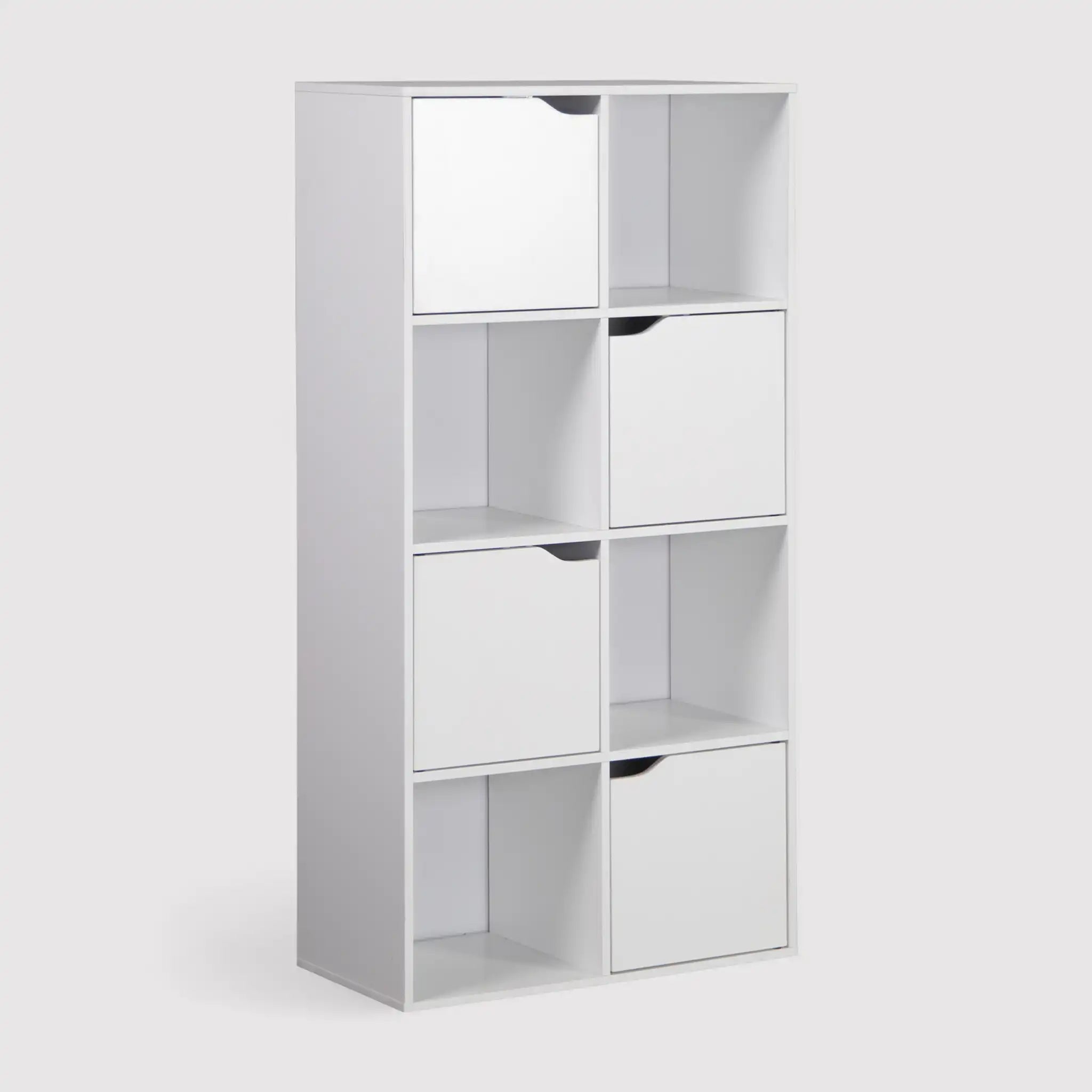 Lissan - Libreria bianca moderna con 8 scomparti