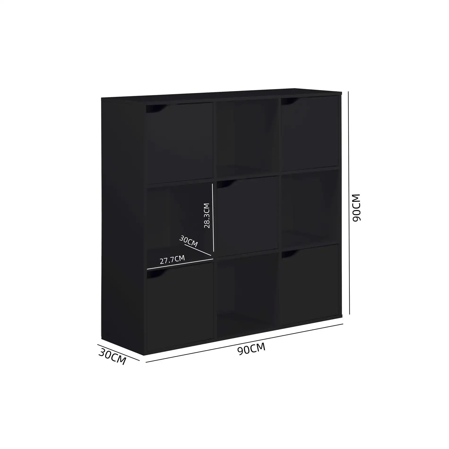 Kachnar - Libreria da terra moderna nera con 9 vani