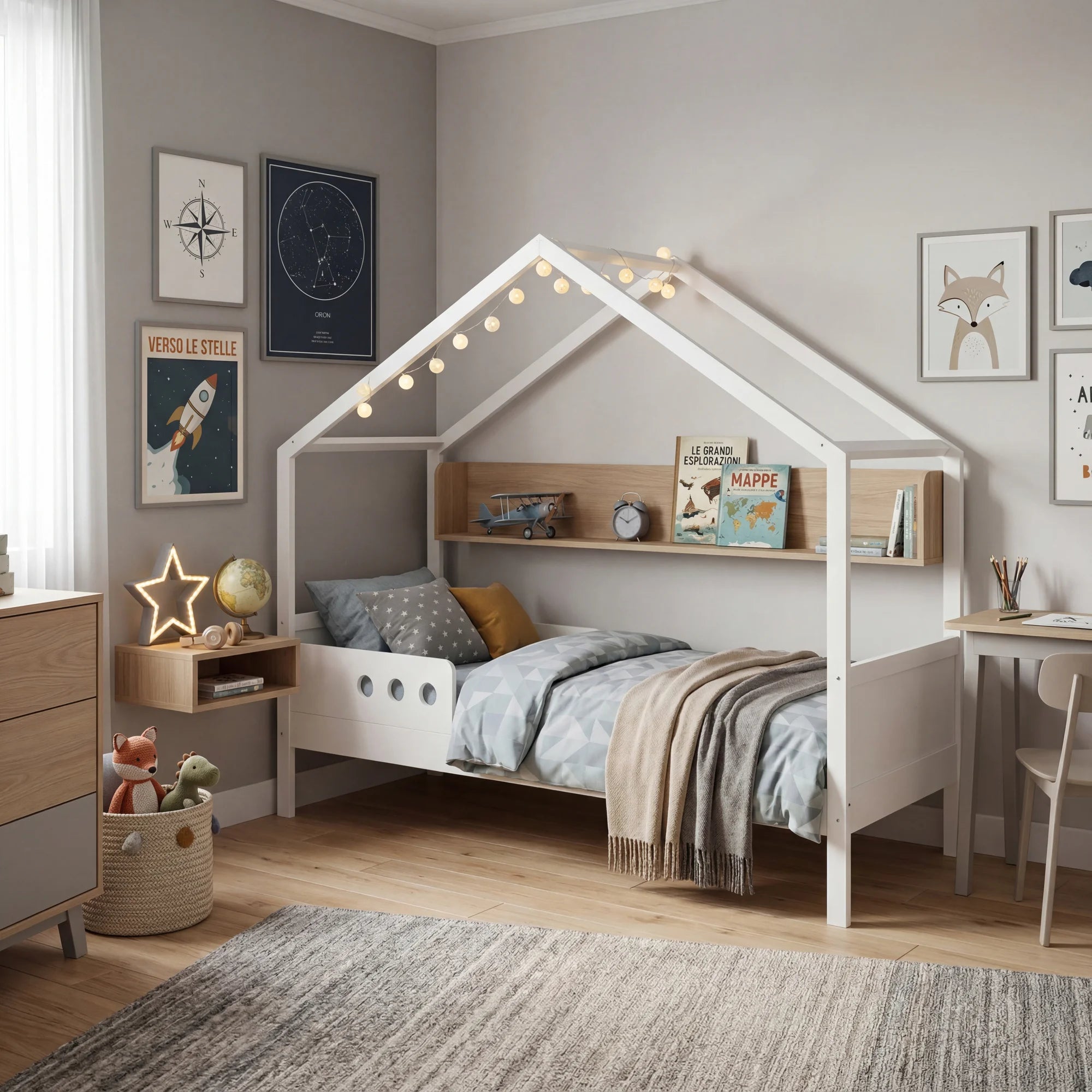 Duhat - Letto montessoriano per bambini a forma di casa