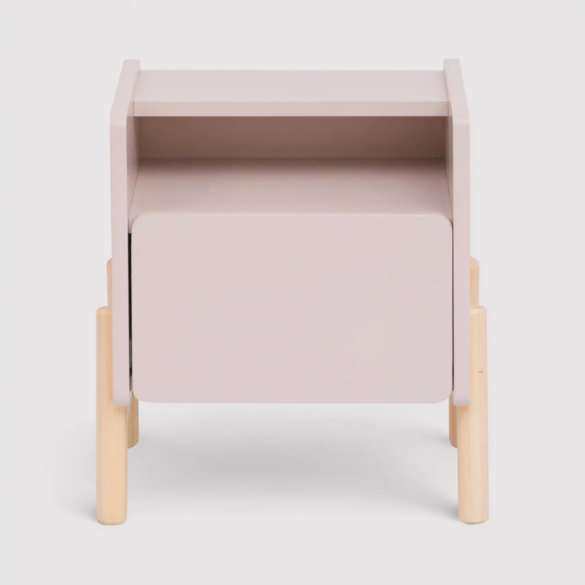 Rasam - Comodino rosa con 2 ripiani e 1 cassetto per camerette