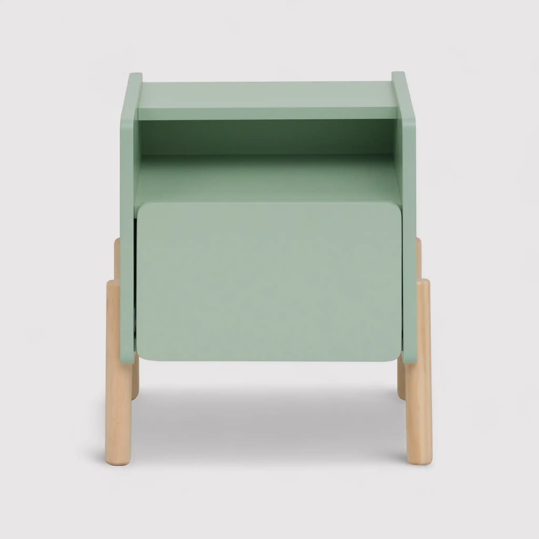 Adrak - Comodino verde acqua per bambini con 1 cassetto e 2 ripiani