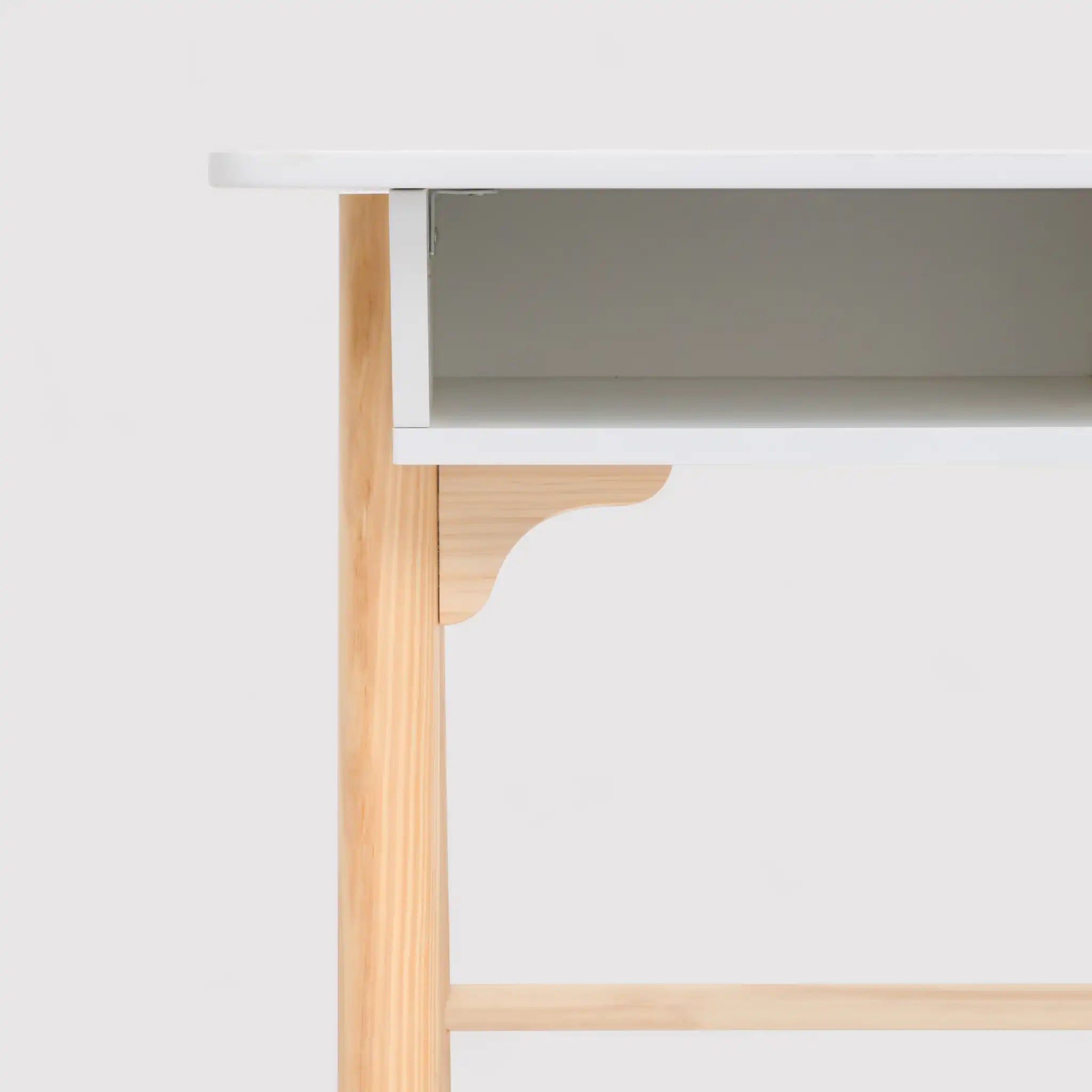 Meryta - Scrivania bianca montessoriana per cameretta con vano