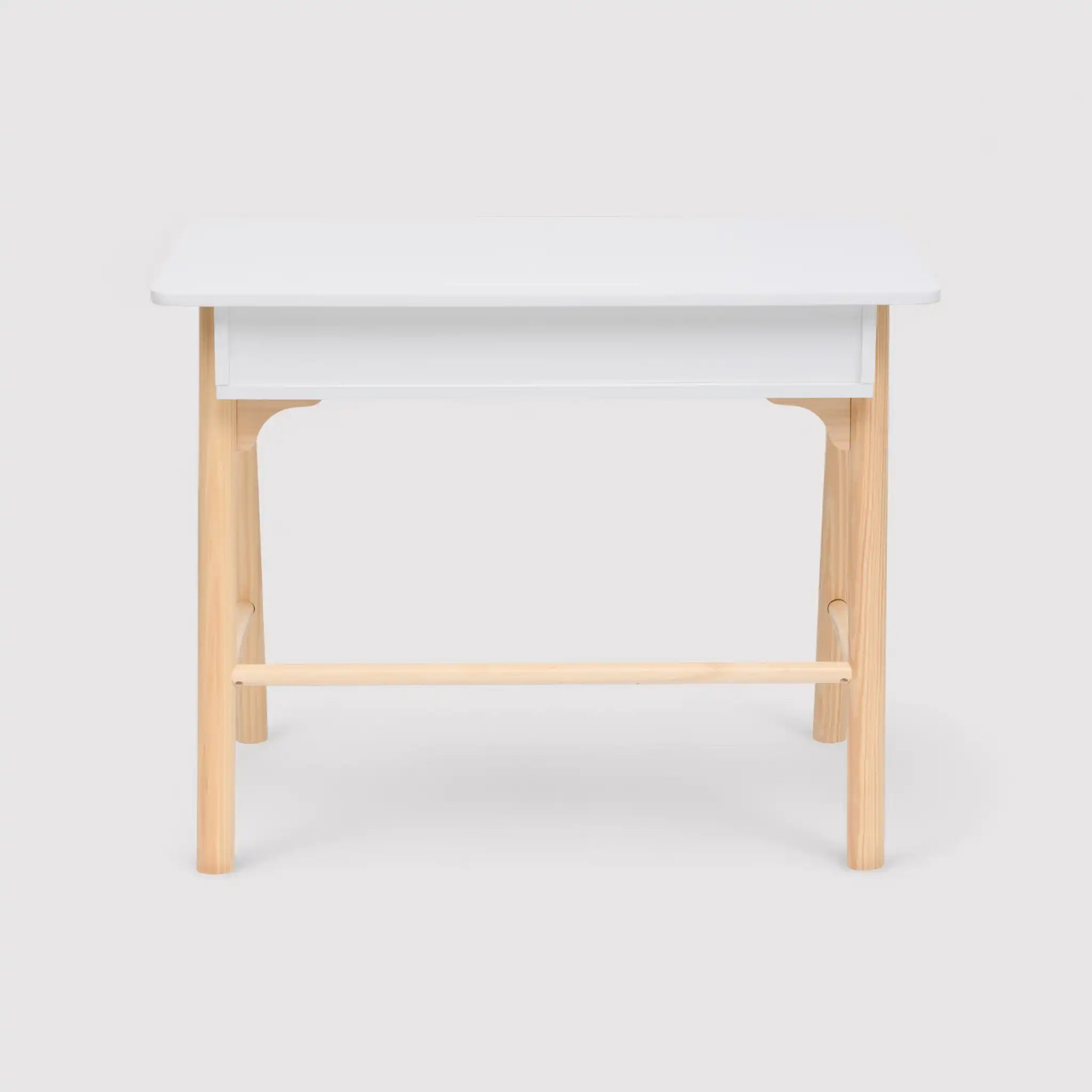 Meryta - Scrivania bianca montessoriana per cameretta con vano