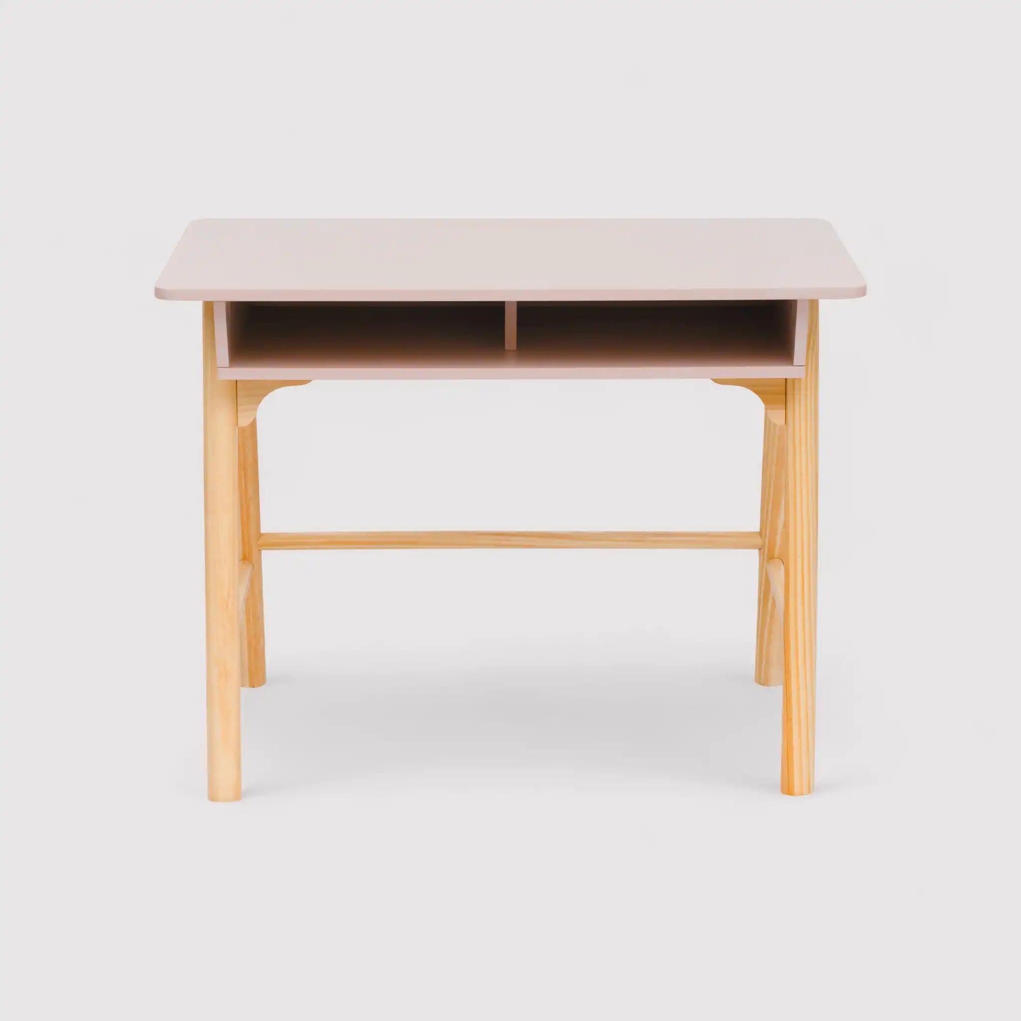 Badal - Scrivania rosa per cameretta con vano contenitore