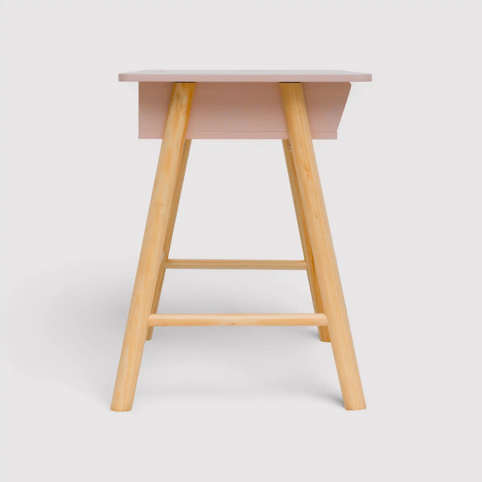 Badal - Scrivania rosa per cameretta con vano contenitore